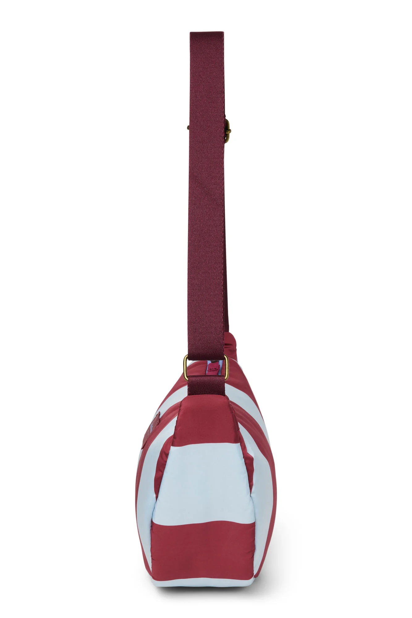 Bold Stripe Adult Fanny Pack | Bordeaux/Light Blue - Image 4
