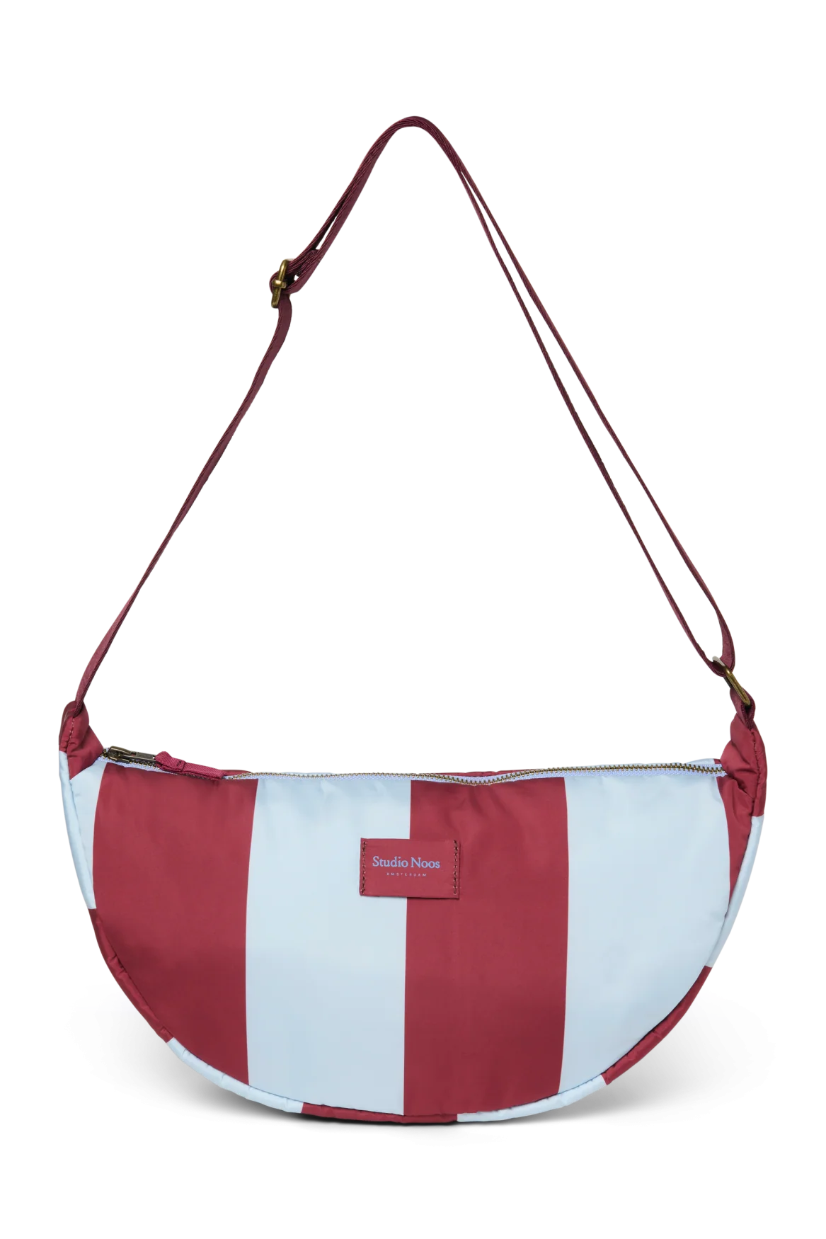 Bold Stripe Adult Fanny Pack | Bordeaux/Light Blue - Image 6