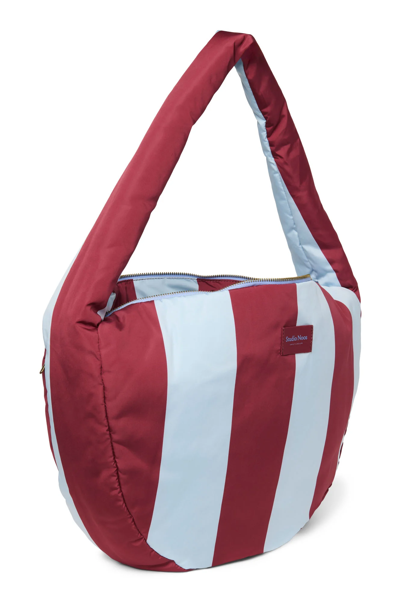 Bold Stripe Cross Body Bag | Bordeaux/Light Blue - Image 3