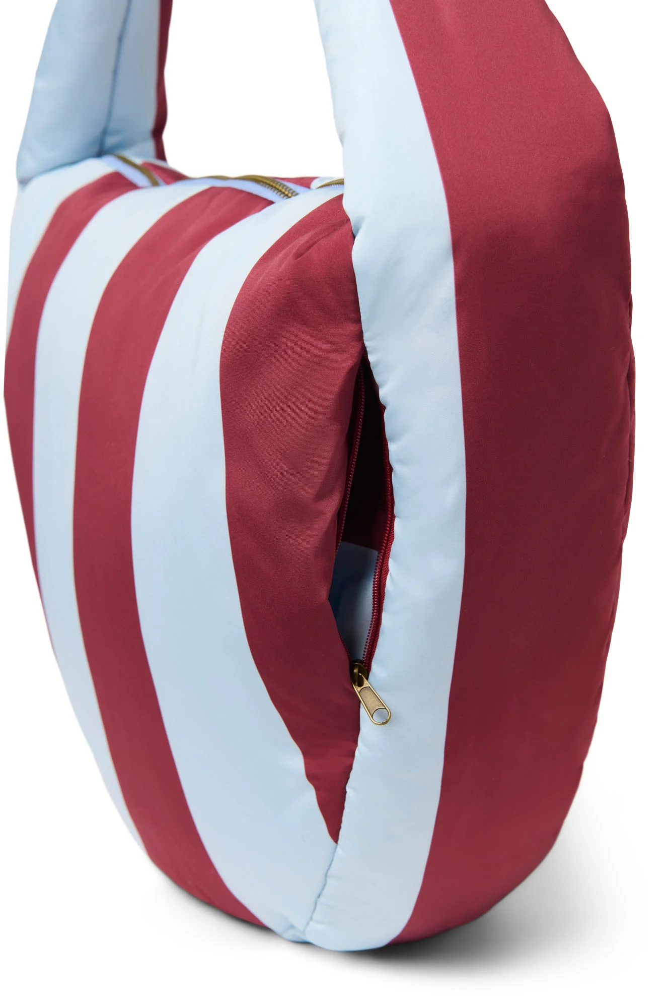 Bold Stripe Cross Body Bag | Bordeaux/Light Blue - Image 5