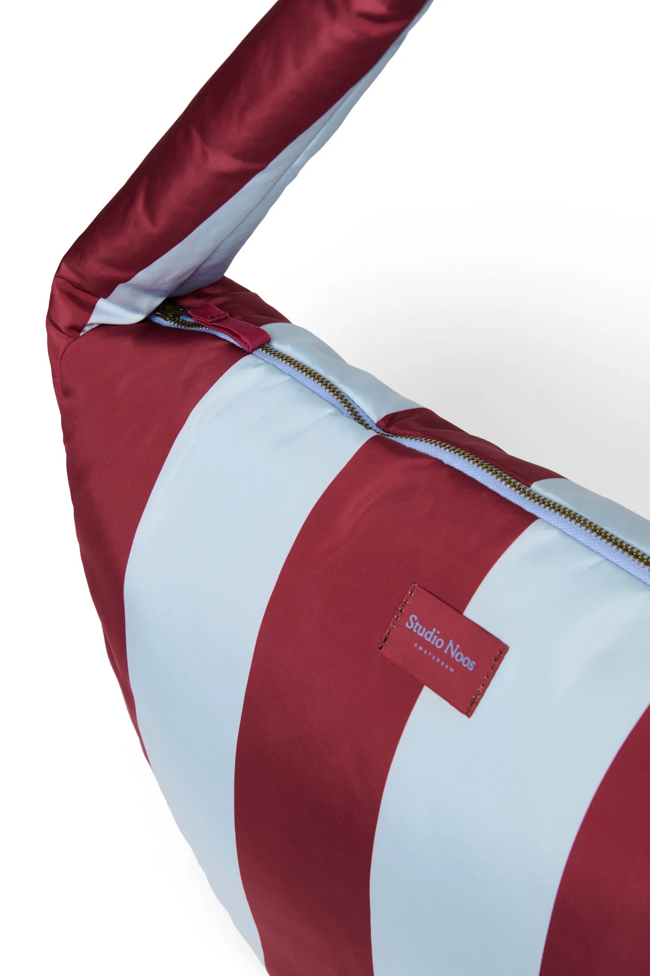 Bold Stripe Cross Body Bag | Bordeaux/Light Blue - Image 6