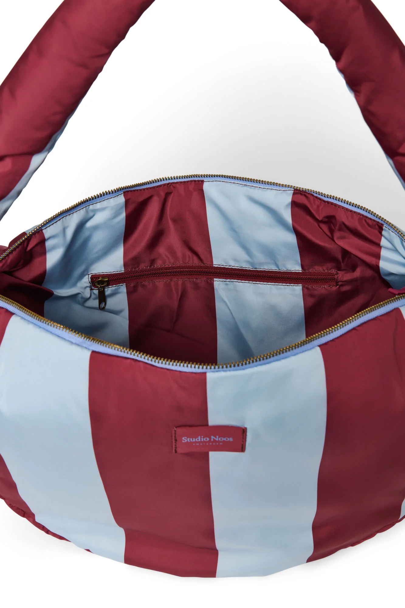 Bold Stripe Cross Body Bag | Bordeaux/Light Blue - Image 7