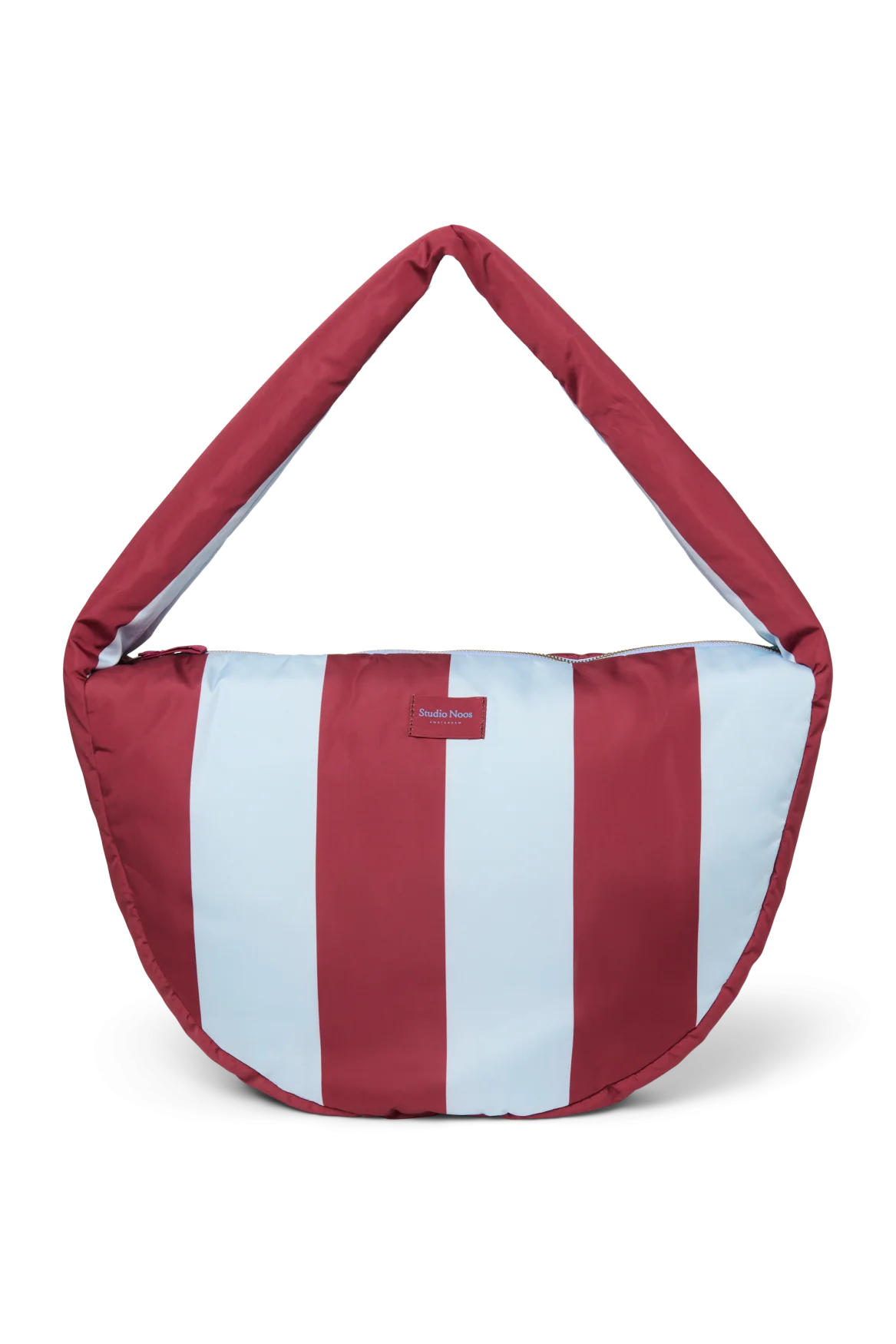 Bold Stripe Cross Body Bag | Bordeaux/Light Blue - Image 8