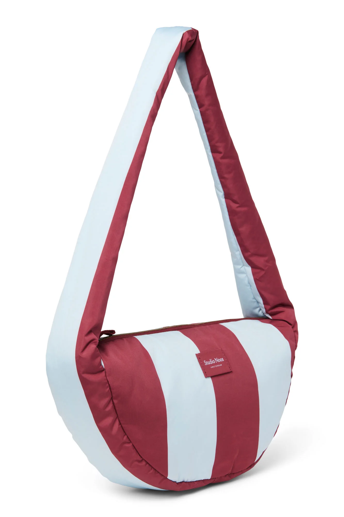 Bold Stripe Mini Cross Body Bag | Bordeaux/Light Blue - Image 3