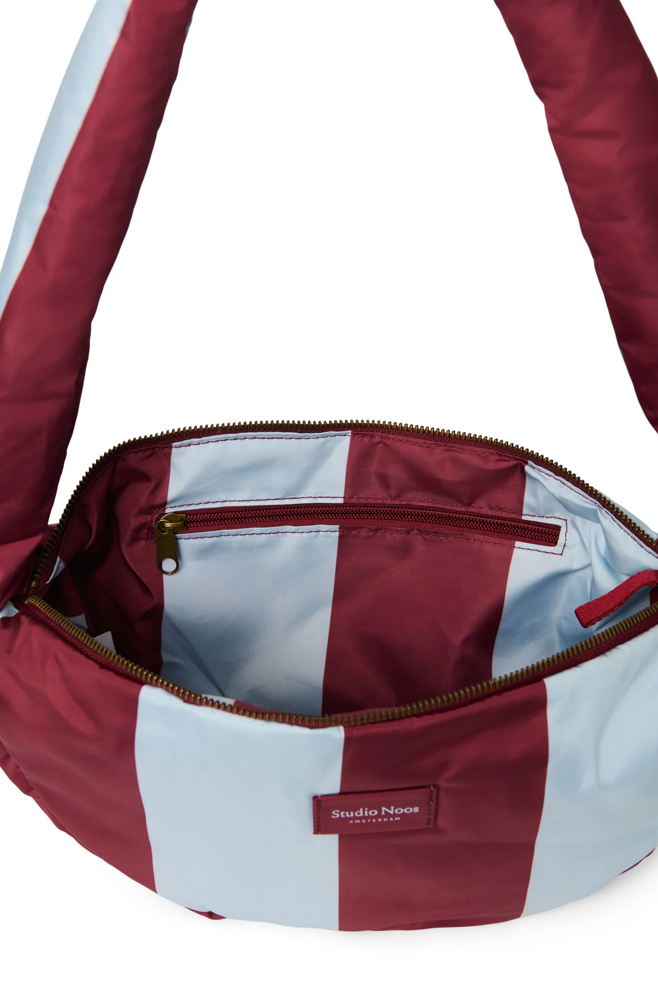 Bold Stripe Mini Cross Body Bag | Bordeaux/Light Blue - Image 5