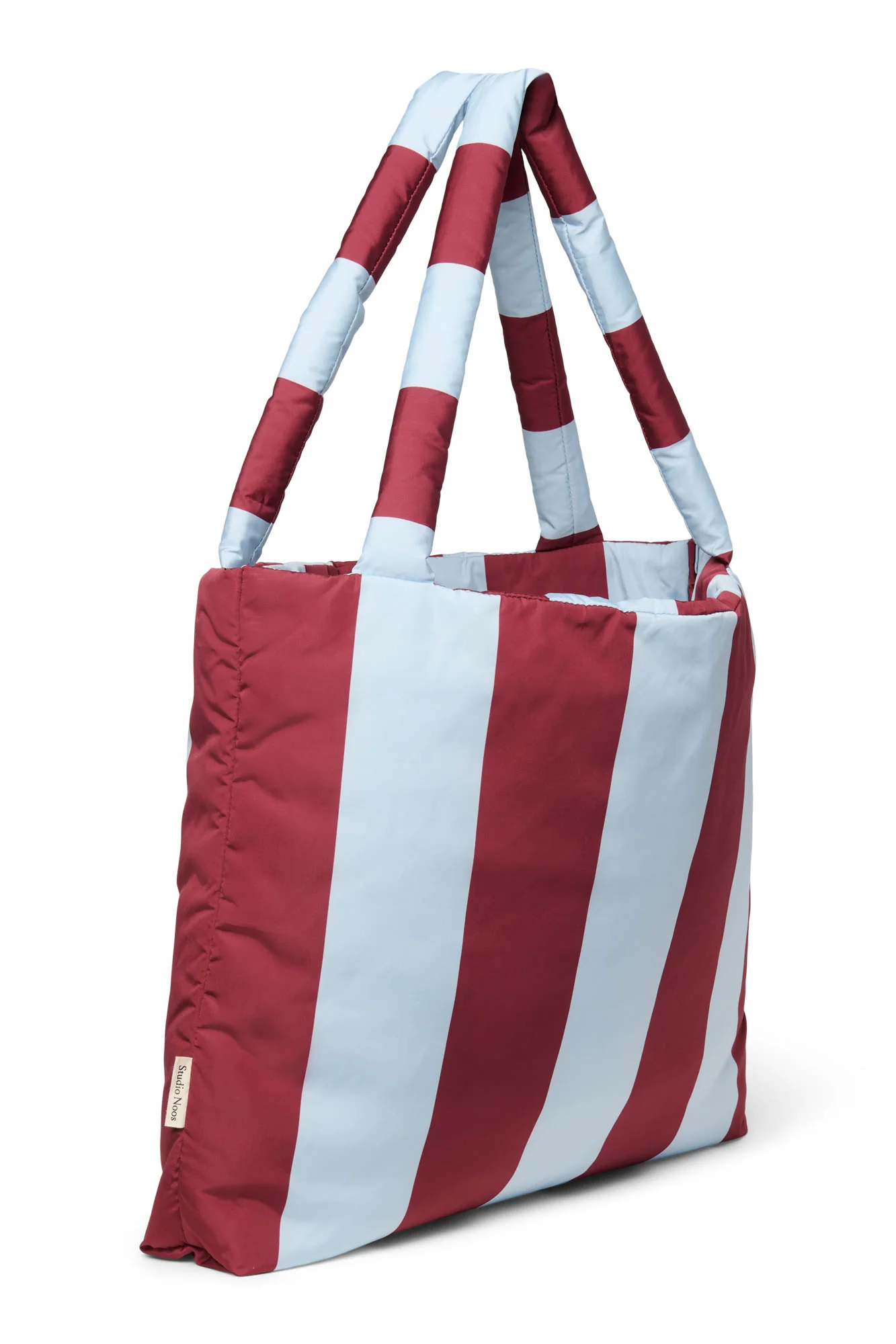 Bold Stripe Mom Bag | Bordeaux/Light Blue - Image 3