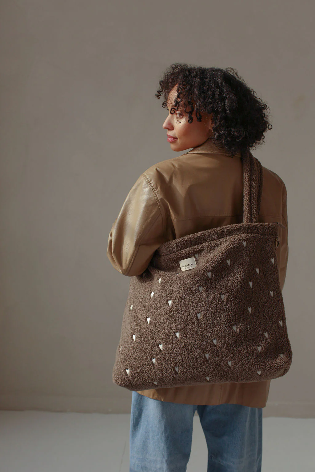 Teddy Diaper Bag | Brown Hearts - Image 9