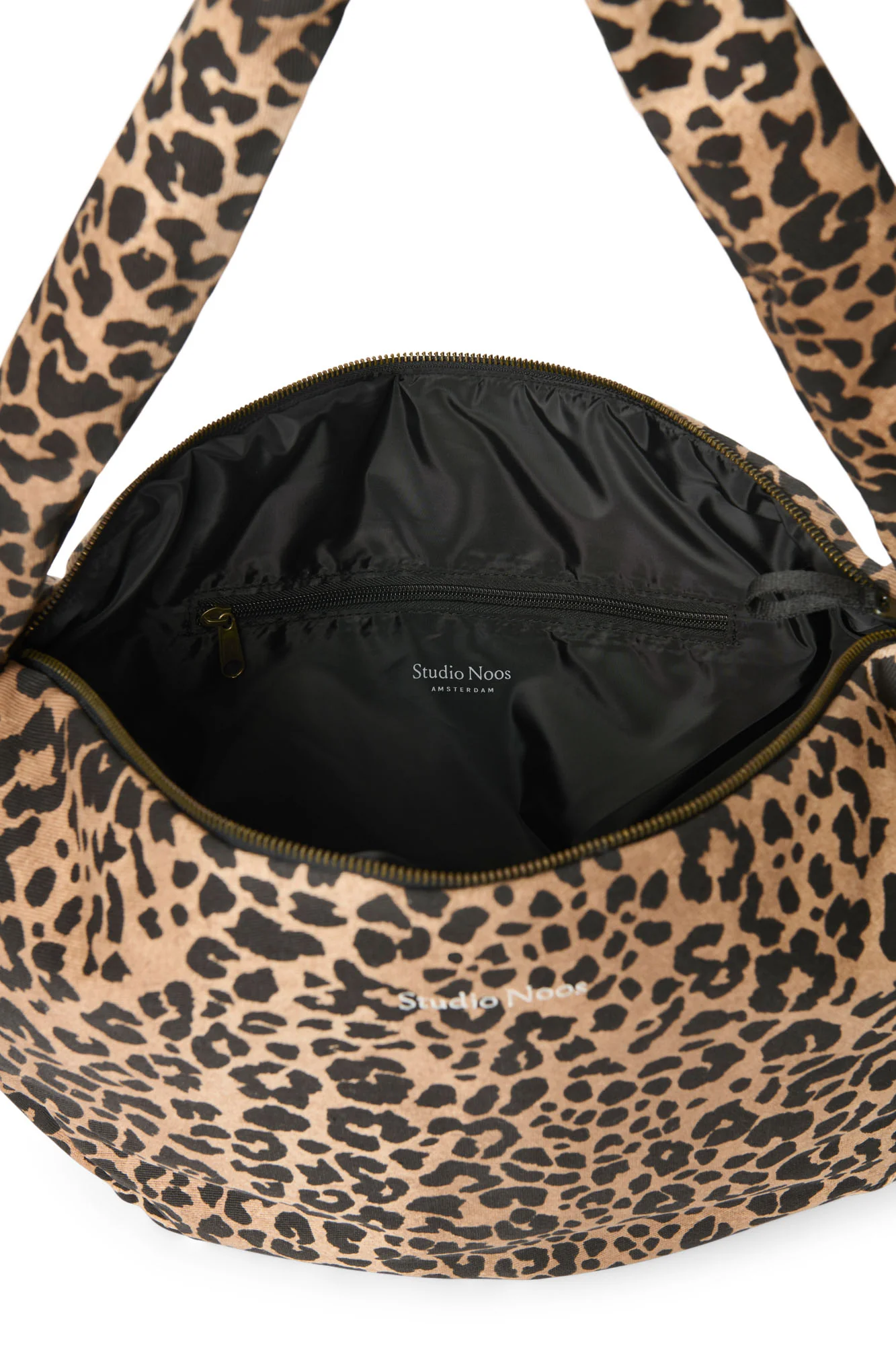 Cotton Cross Body Bag | Brown Leopard - Image 3