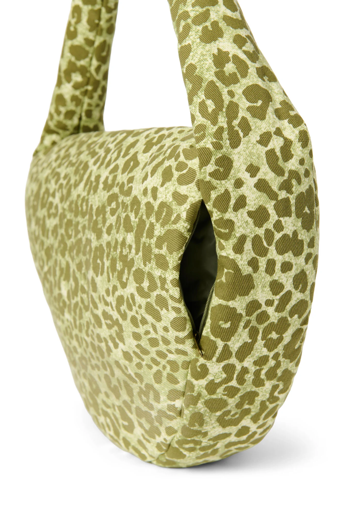 Cotton Cross Body Bag | Green Leopard - Image 5