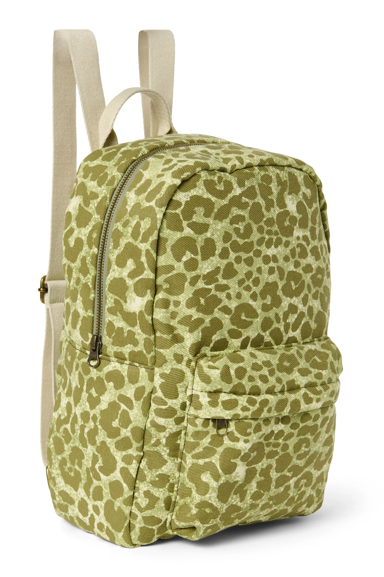 Cotton Midi Backpack | Green Leopard - Image 3