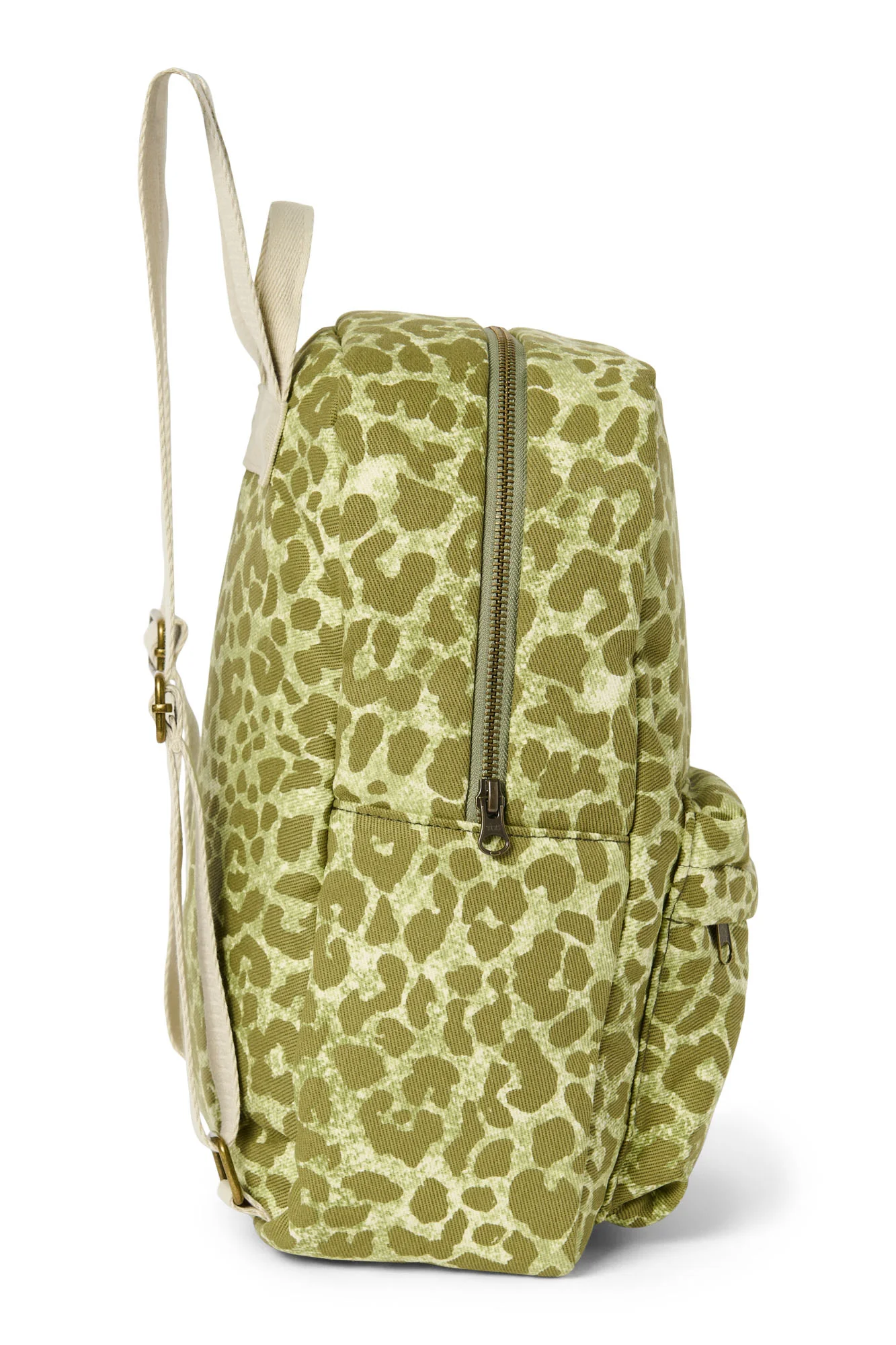 Cotton Midi Backpack | Green Leopard - Image 4