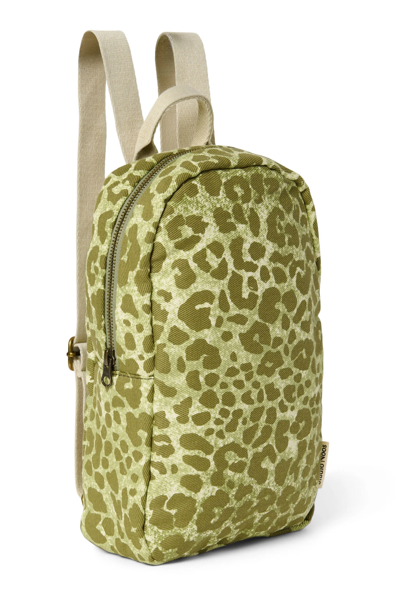 Cotton Mini Backpack | Green Leopard - Image 3