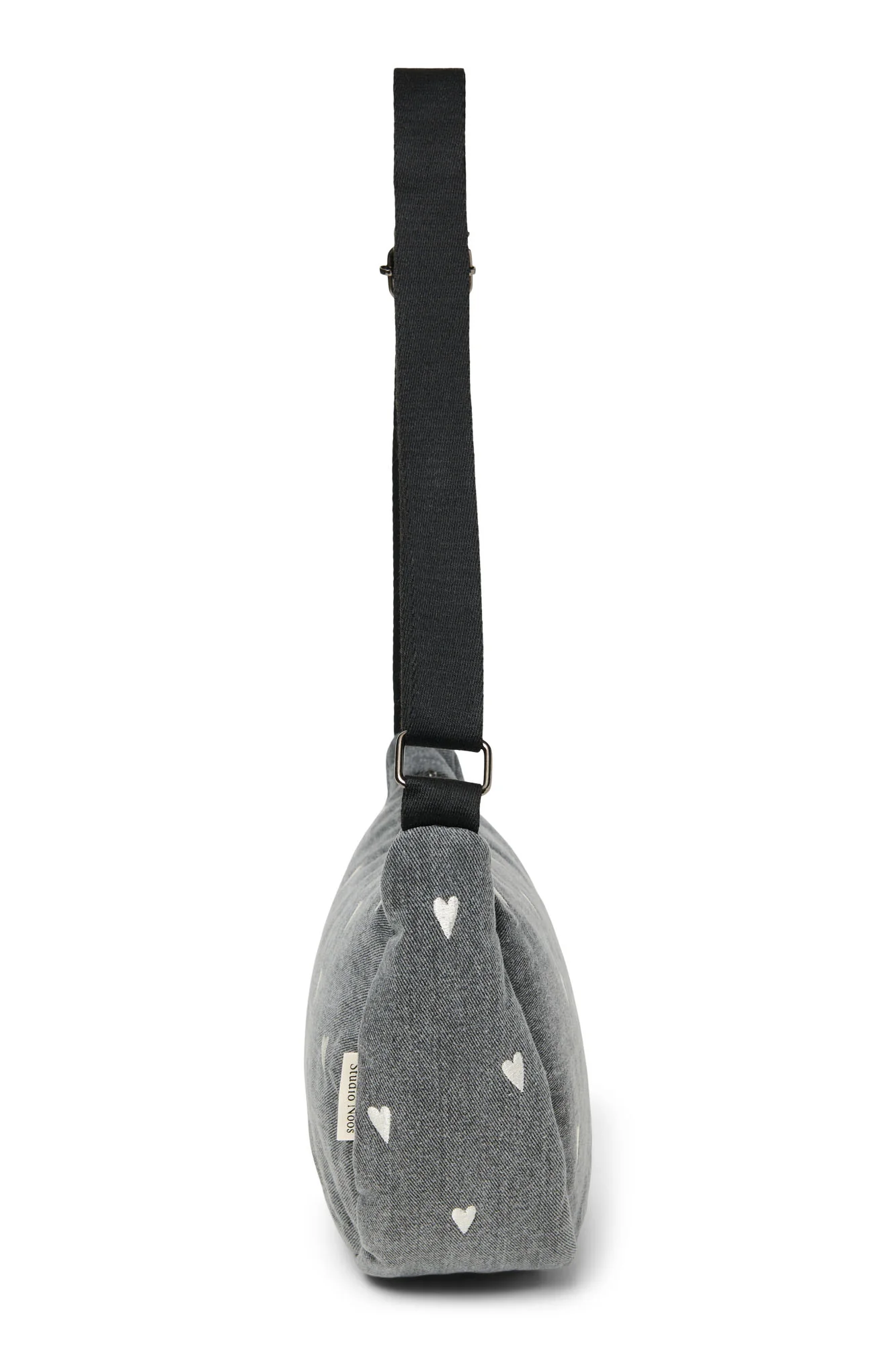 Denim Adult Fanny Pack | Grey Hearts - Image 4