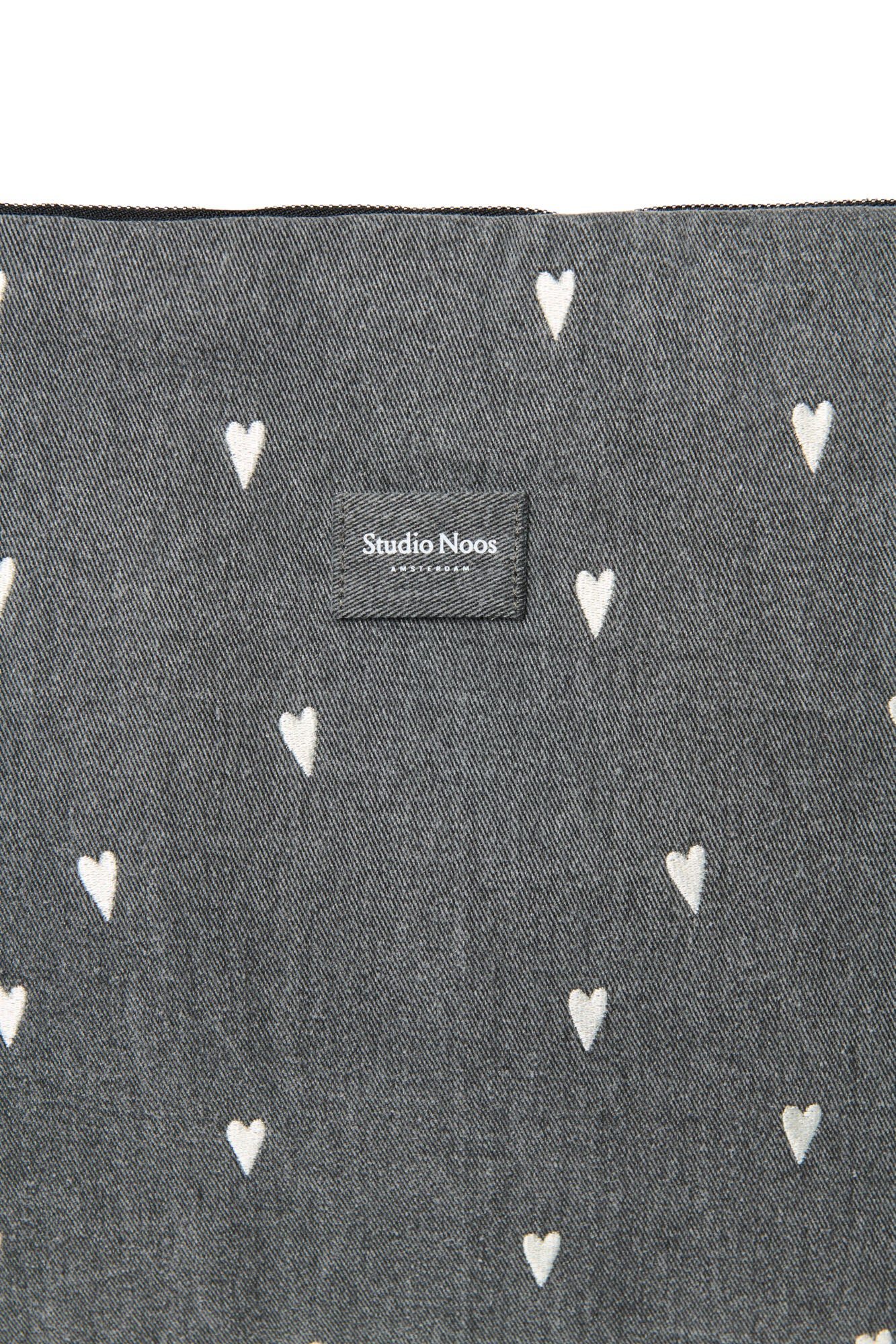 Denim Diaper Bag | Grey Hearts - Image 7