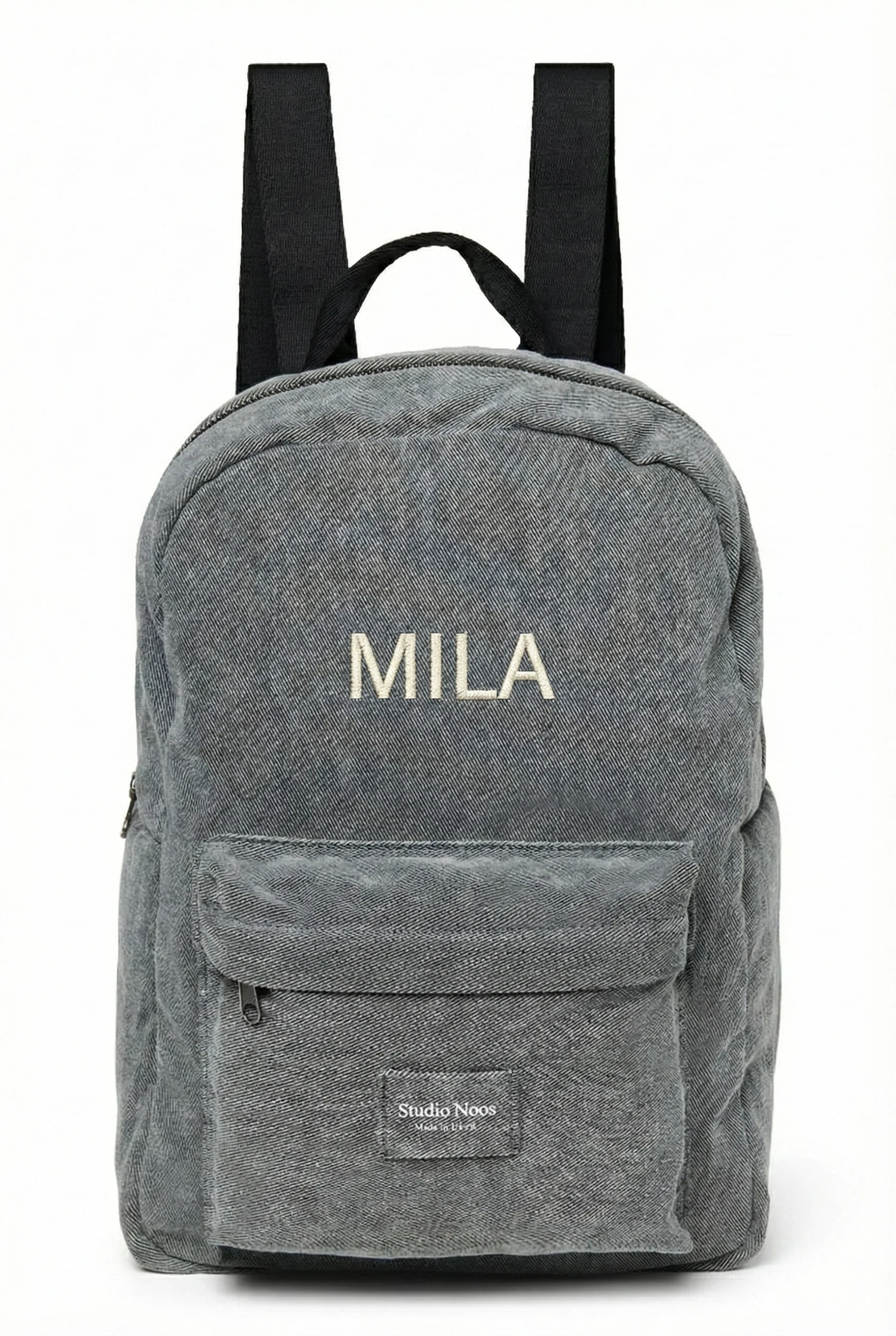 Denim Midi Backpack | Grey - Image 6