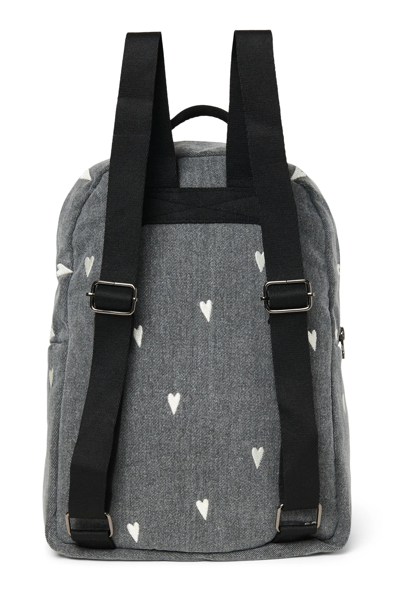 Denim Midi Backpack | Grey Hearts - Image 4