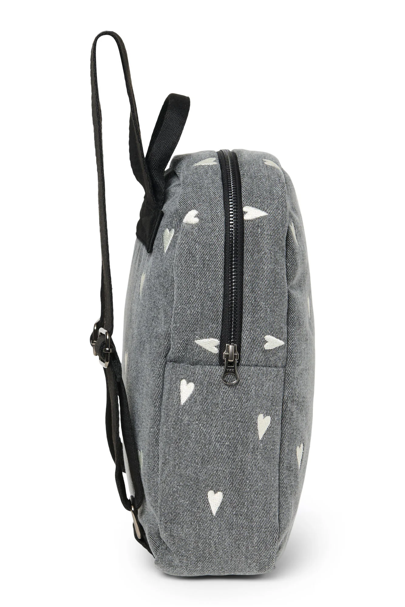 Denim Mini Backpack | Grey Hearts - Image 4