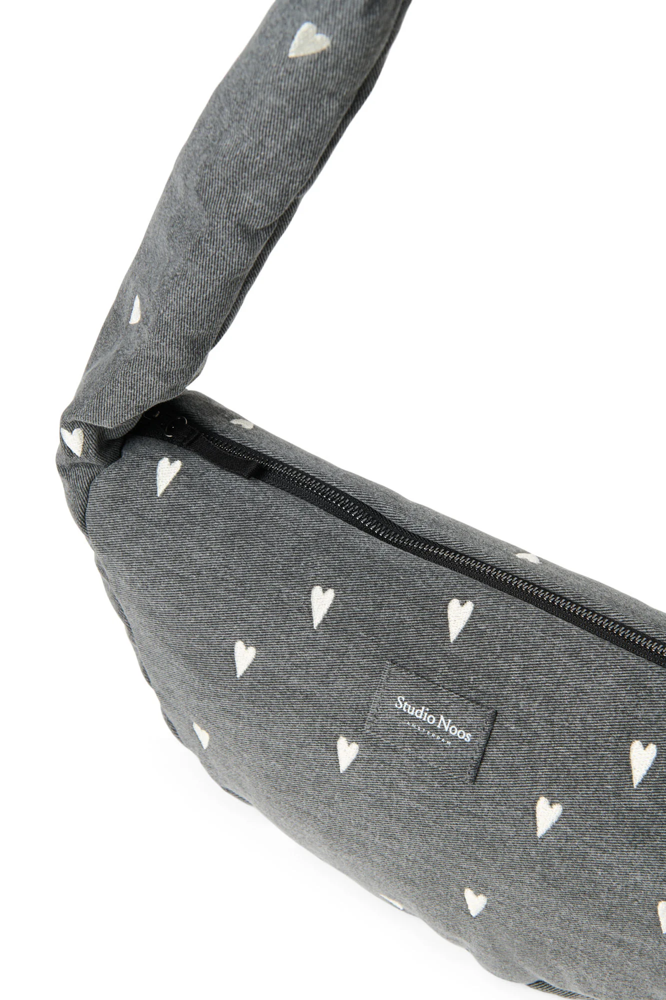 Denim Mini Cross Body Bag | Grey Hearts - Image 5