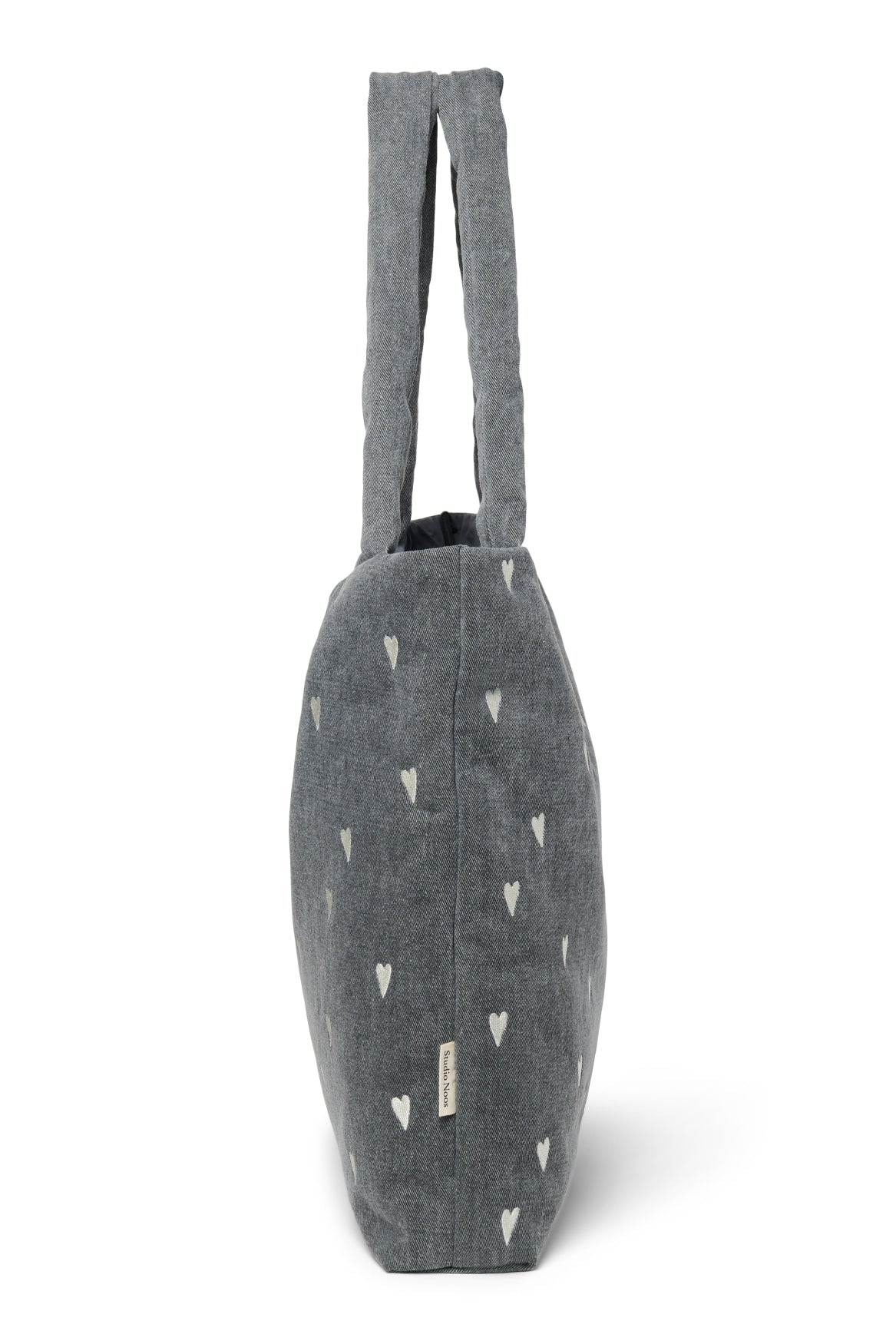 Denim Mom Bag | Grey Hearts - Image 4