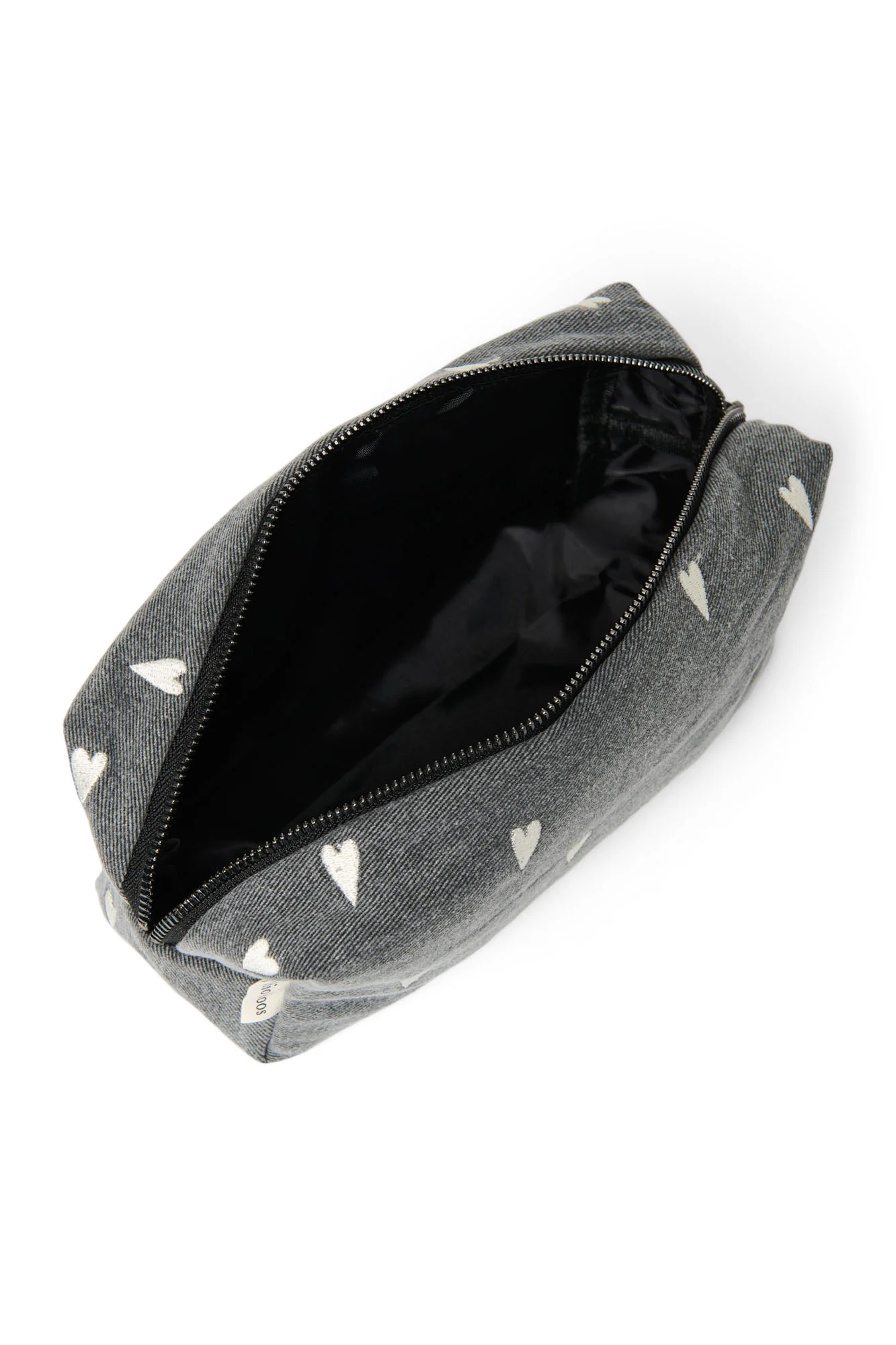 Denim Pouch | Grey Hearts - Image 3