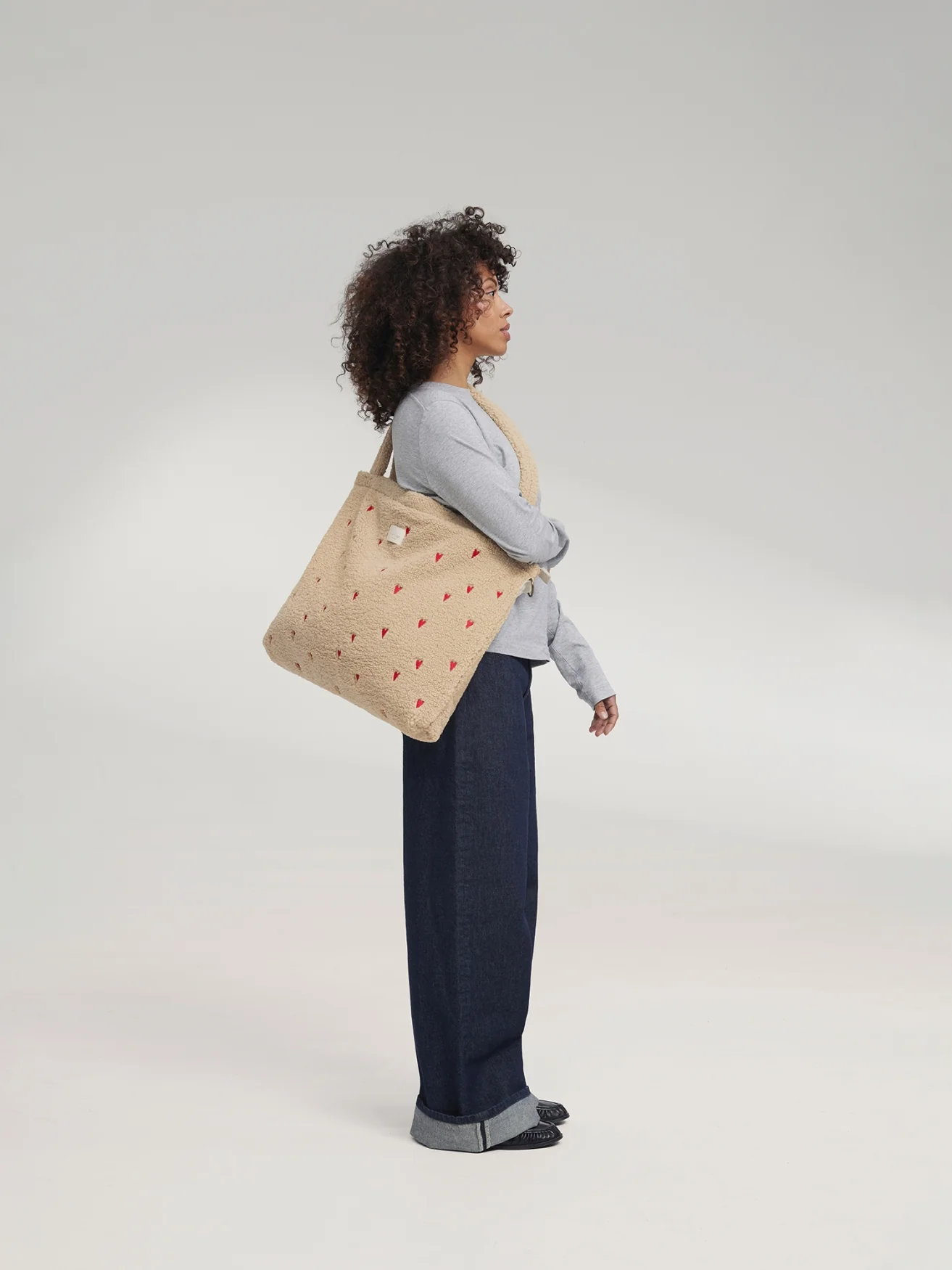 Teddy Diaper Bag | Ecru Hearts - Image 10