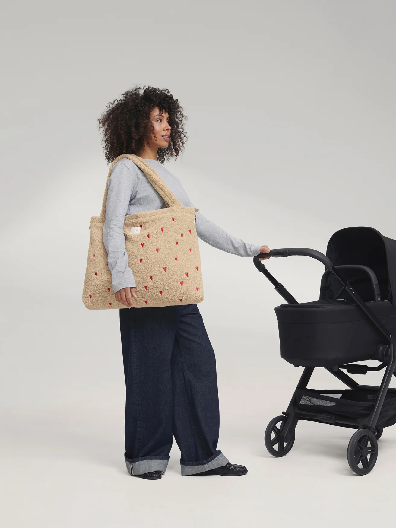 Teddy Diaper Bag | Ecru Hearts - Image 11