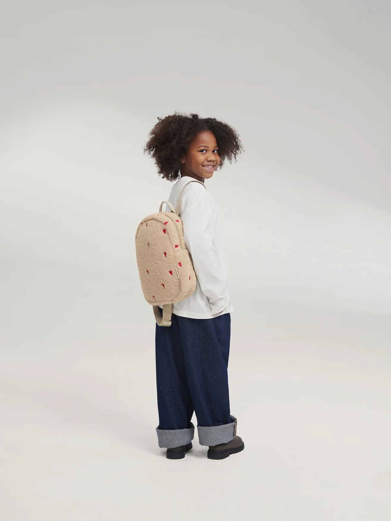 Teddy Mini Backpack | Ecru Hearts - Image 9