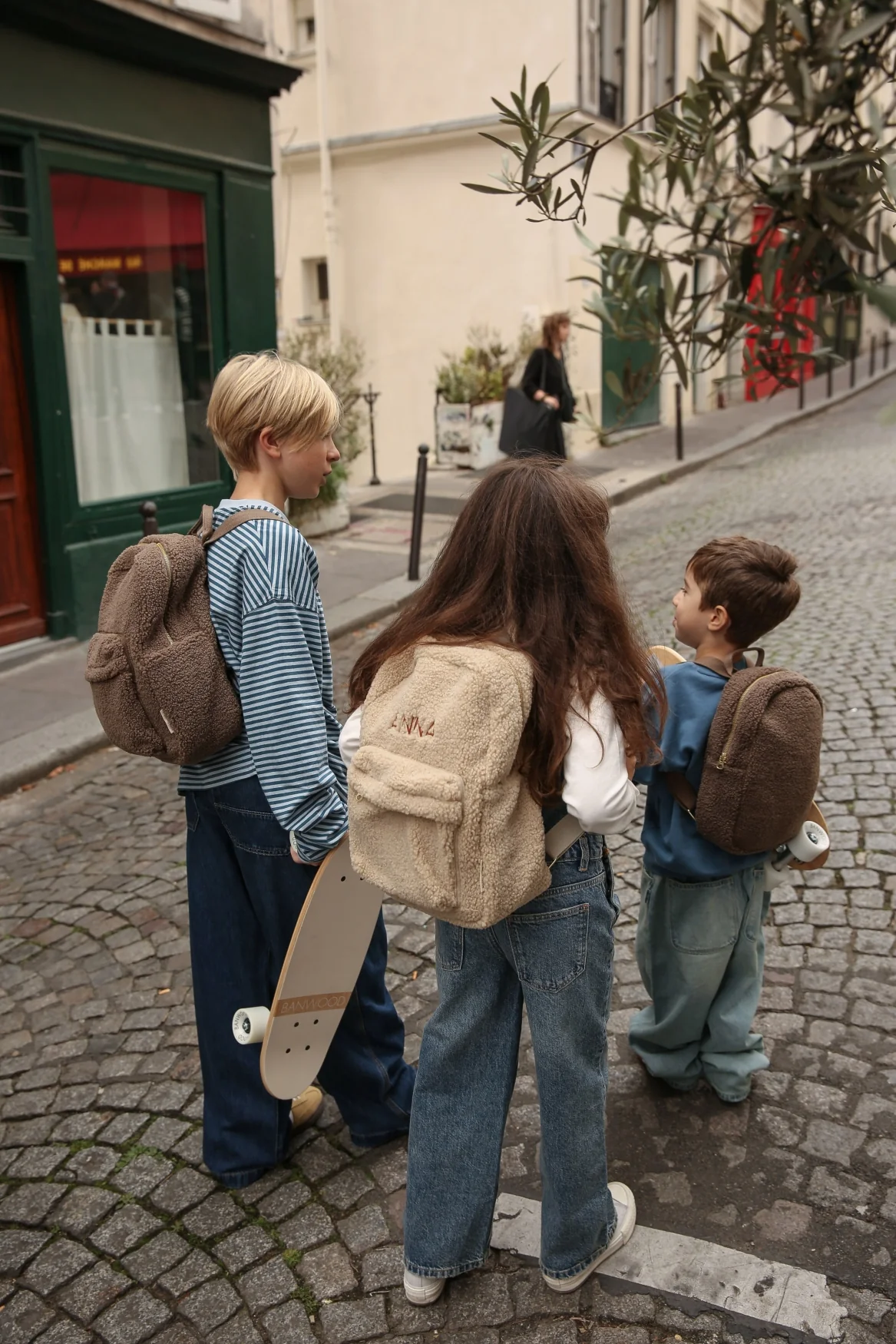 Teddy Midi Backpack Front Pocket | Ecru - Image 4