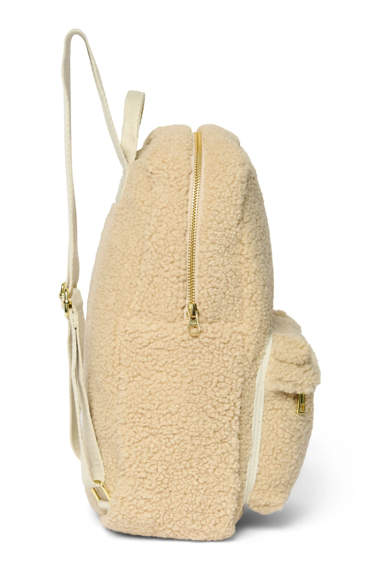 Teddy Midi Backpack Front Pocket | Ecru - Image 6