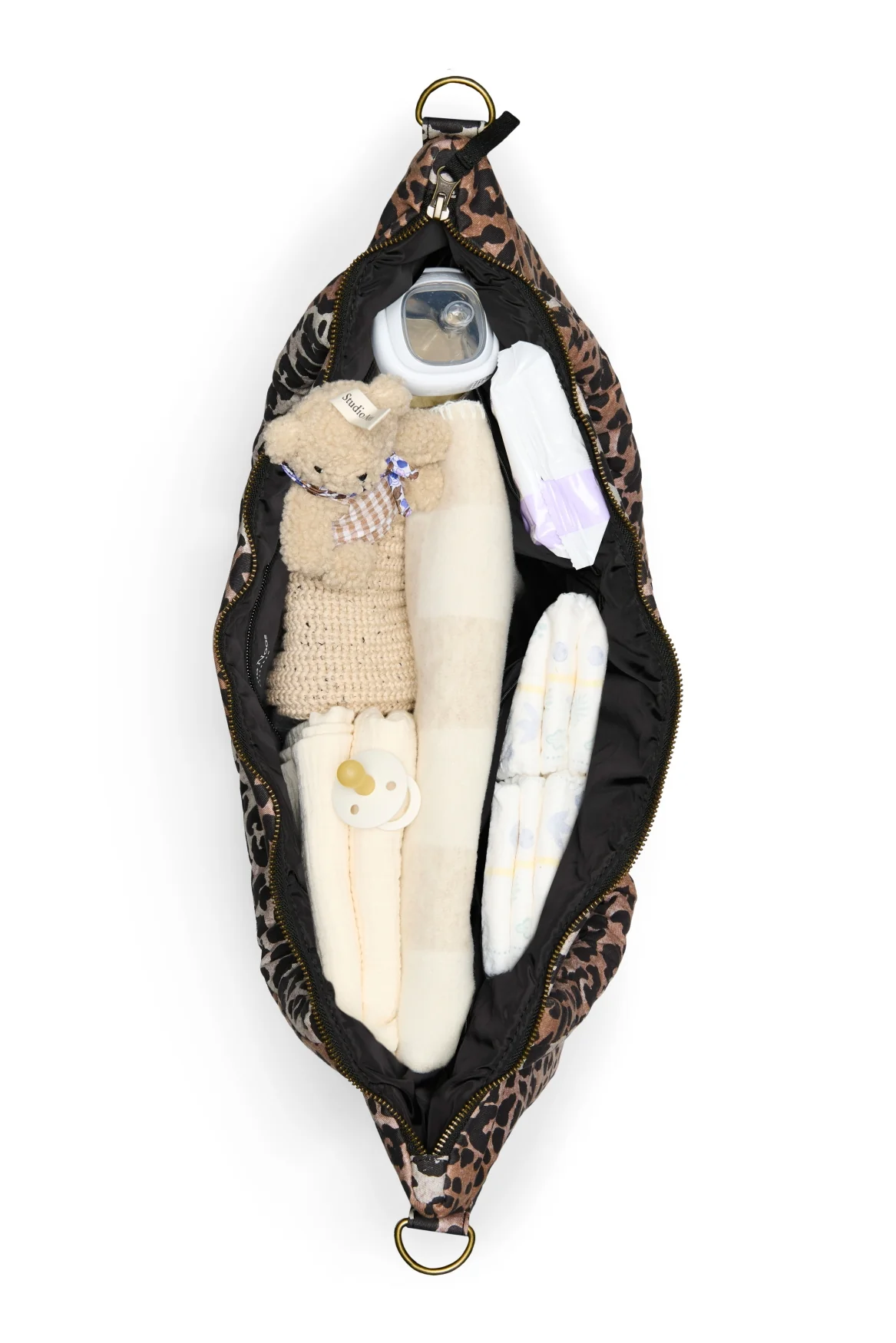 Soft Cotton Diaper Bag | Hazel Leopard - Image 6