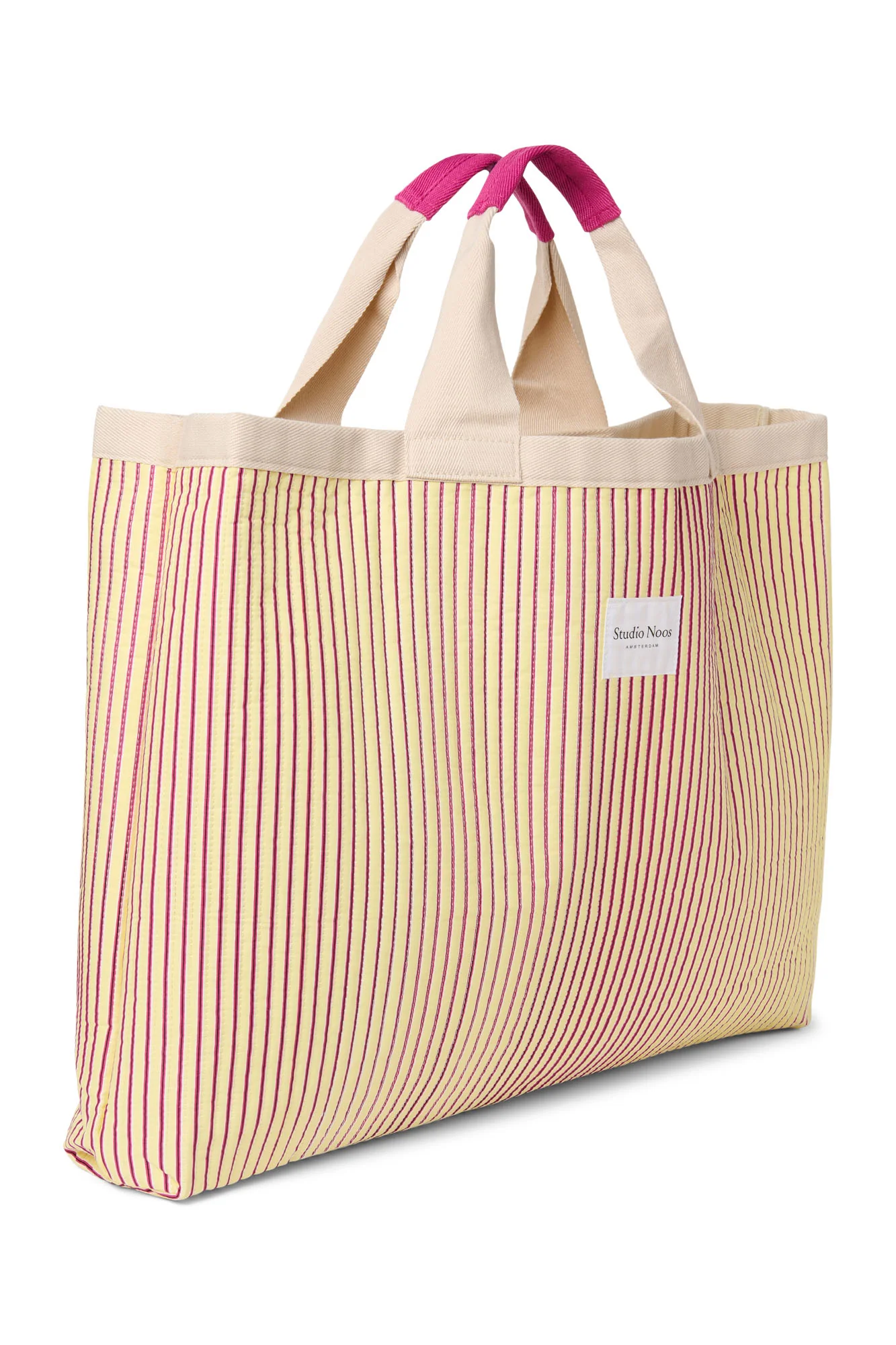 Poplin Striped Beach Bag | Butter Yellow - Image 5
