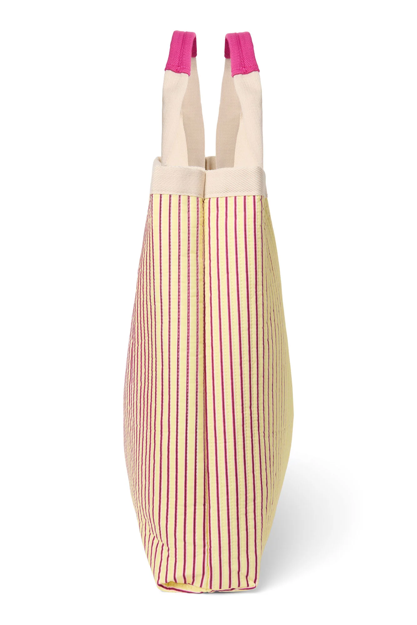 Poplin Striped Beach Bag | Butter Yellow - Image 6