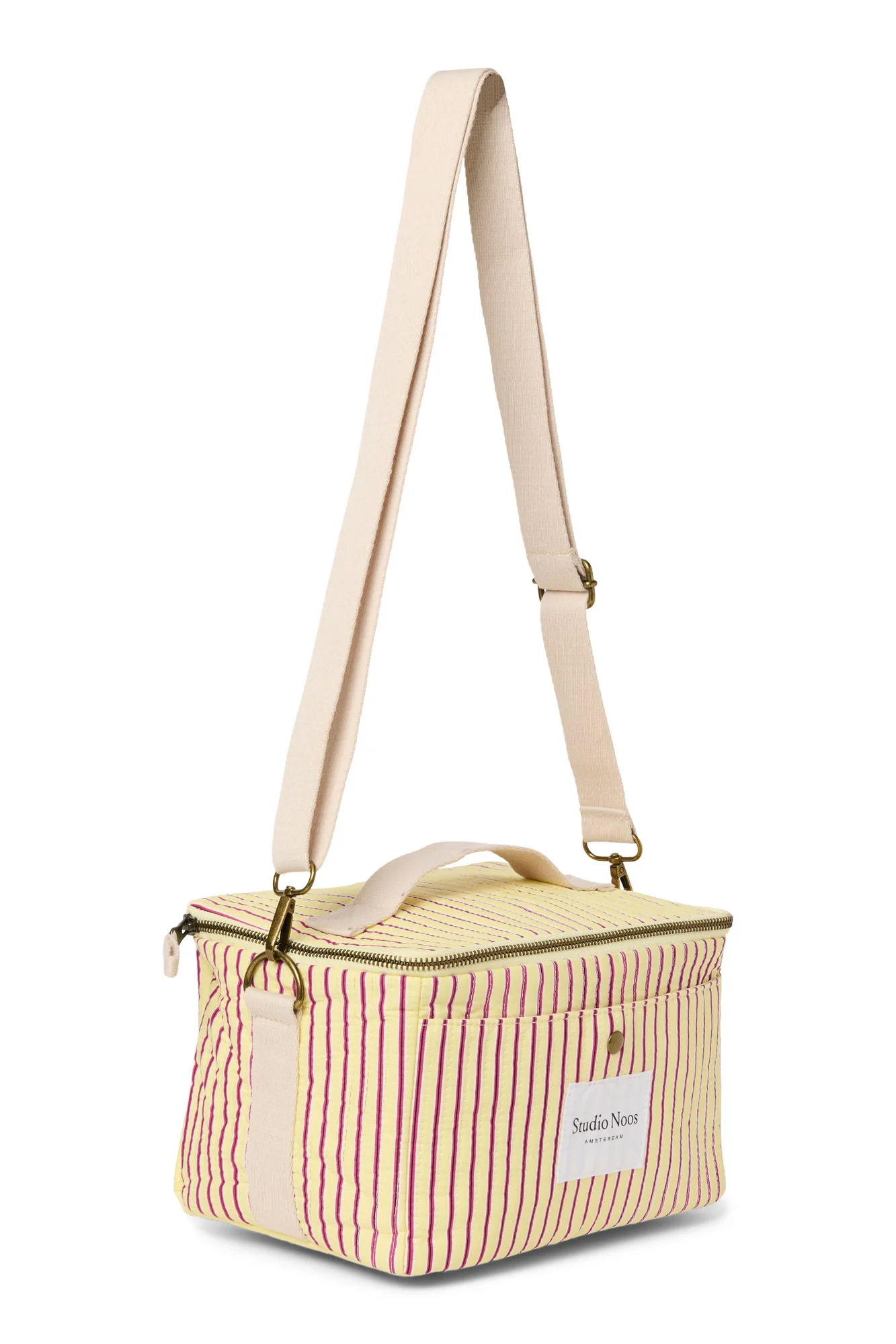 Poplin Striped Cooler Bag | Butter Yellow - Image 3