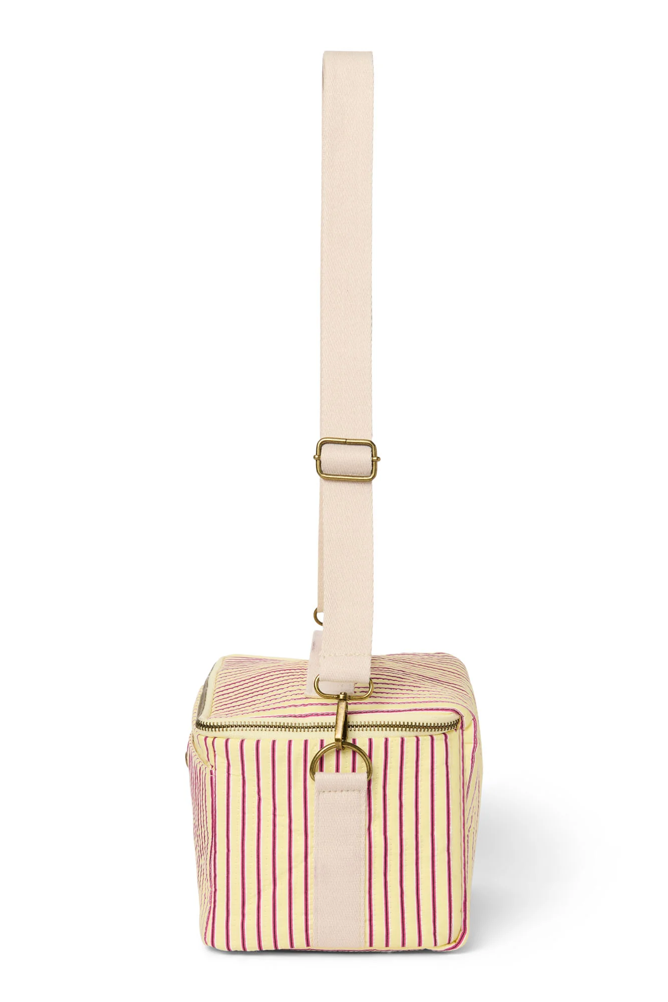 Poplin Striped Cooler Bag | Butter Yellow - Image 5