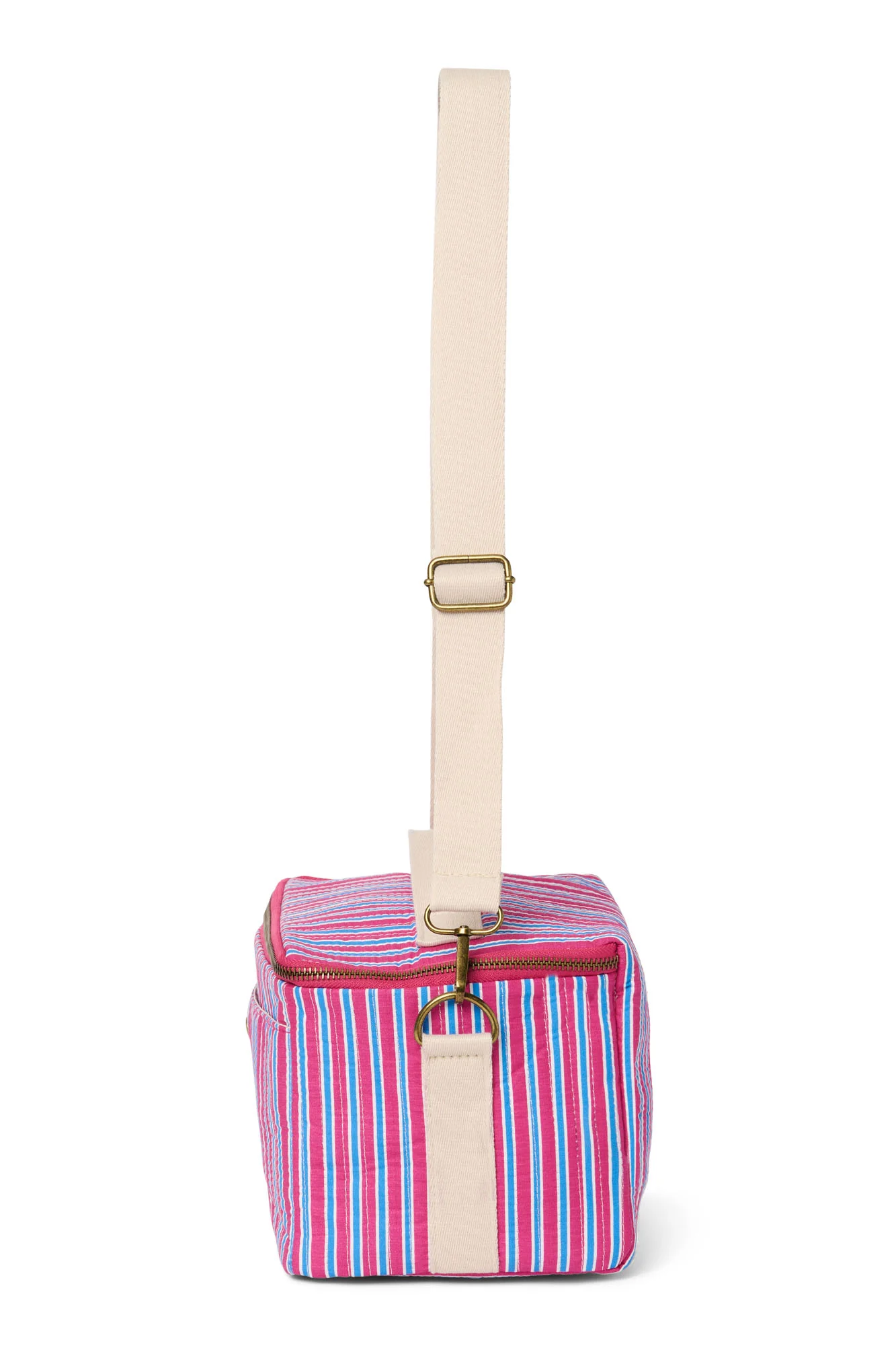 Poplin Striped Cooler Bag | Raspberry - Image 7
