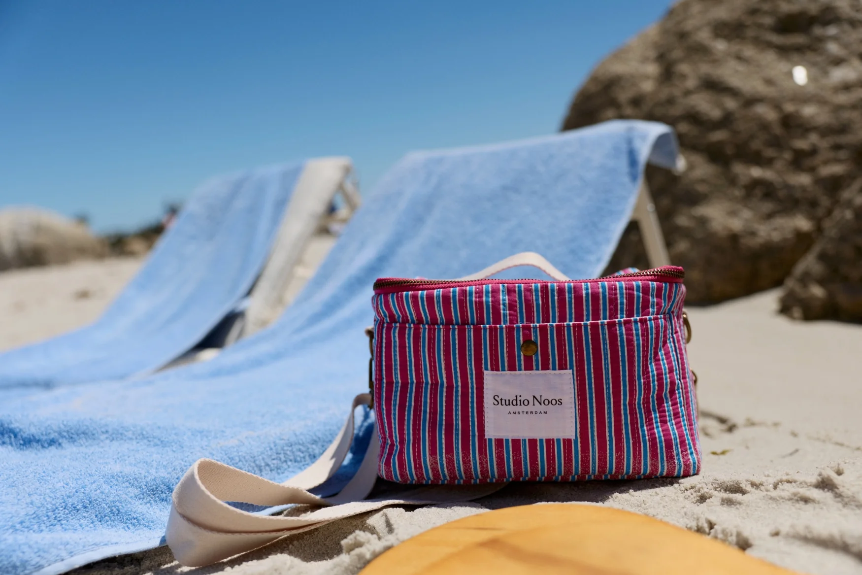 Poplin Striped Cooler Bag | Raspberry - Image 8