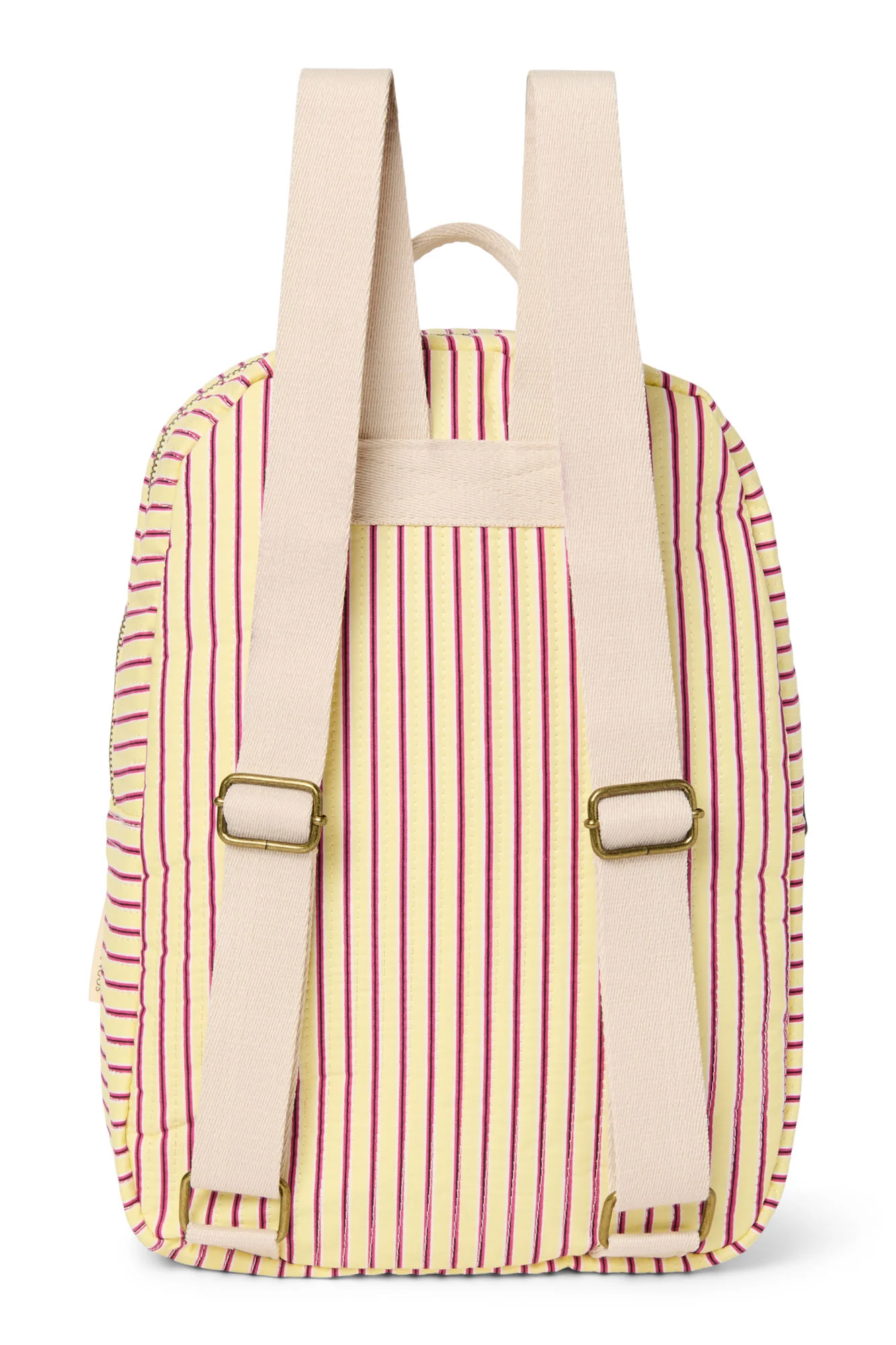 Poplin Striped Midi Backpack | Butter Yellow - Image 4