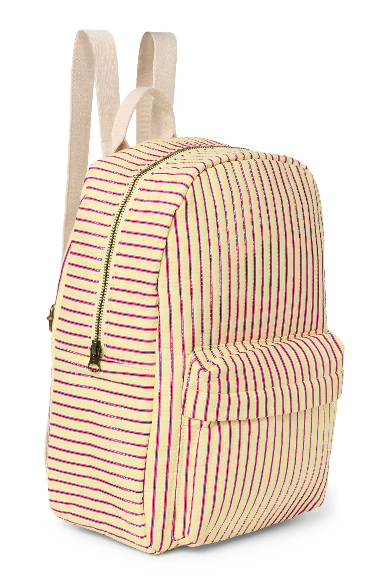 Poplin Striped Midi Backpack | Butter Yellow - Image 5