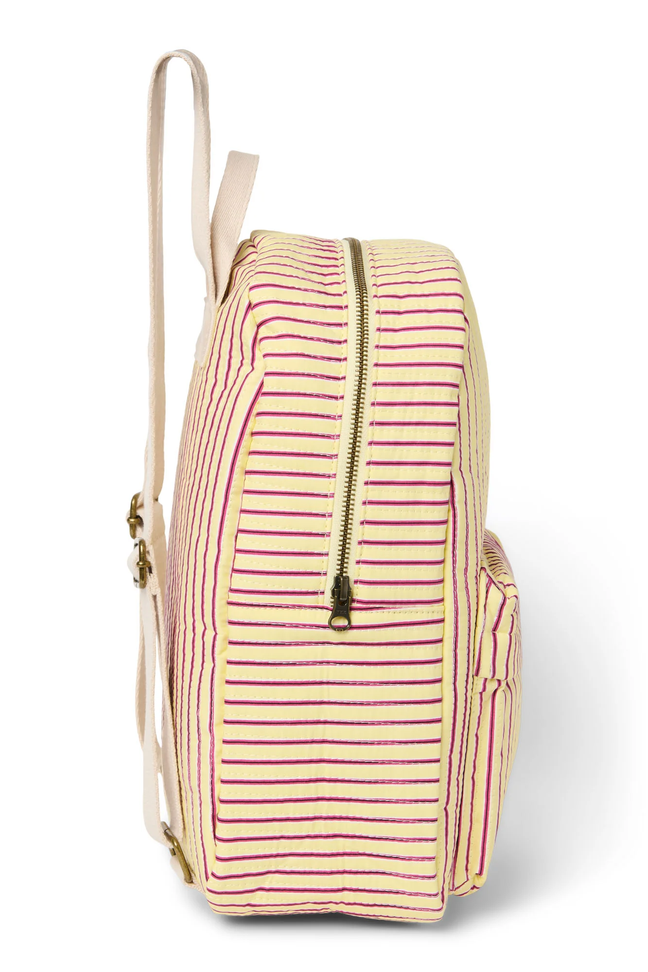Poplin Striped Midi Backpack | Butter Yellow - Image 6