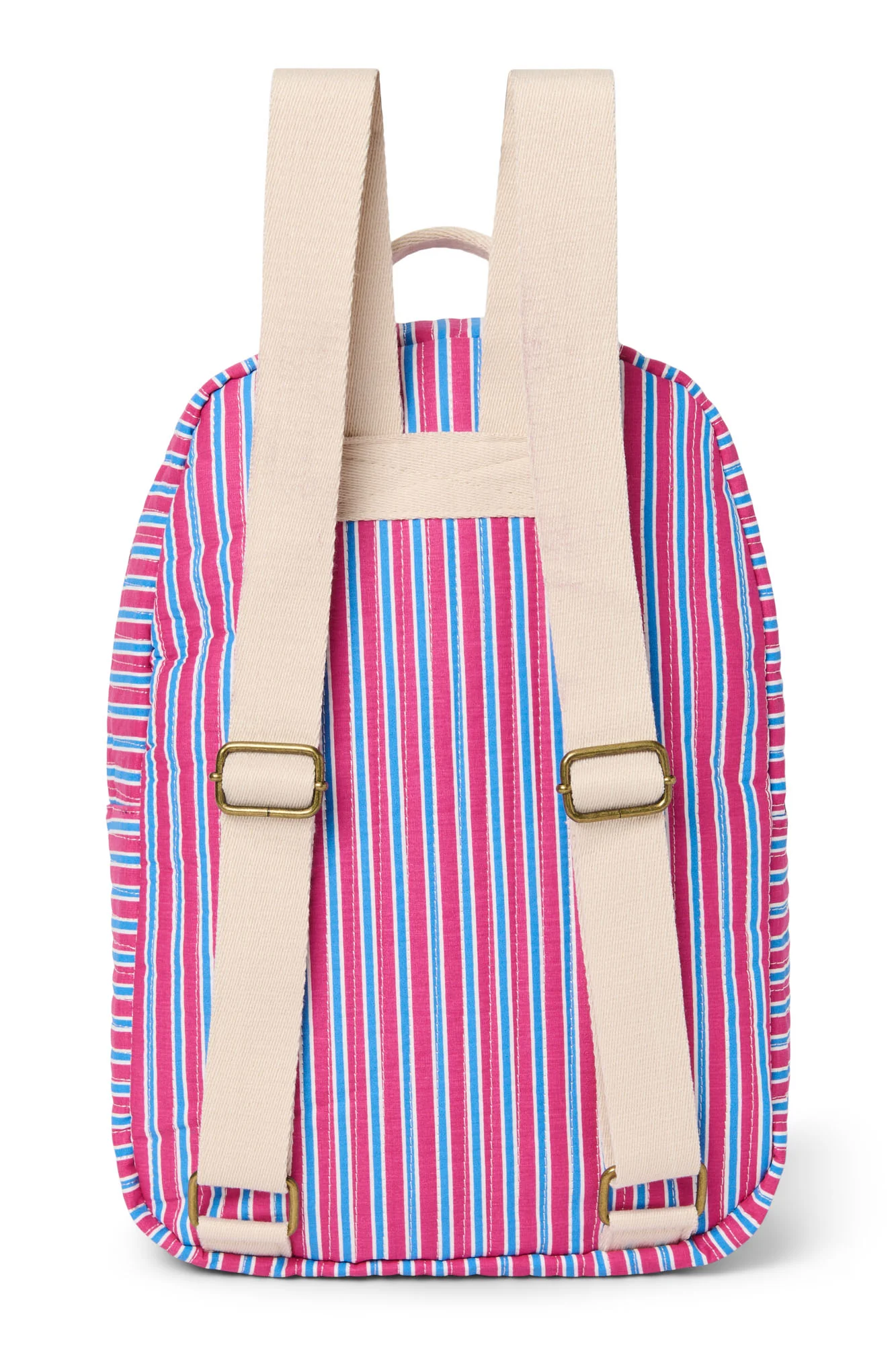 Poplin Striped Midi Backpack | Raspberry - Image 3
