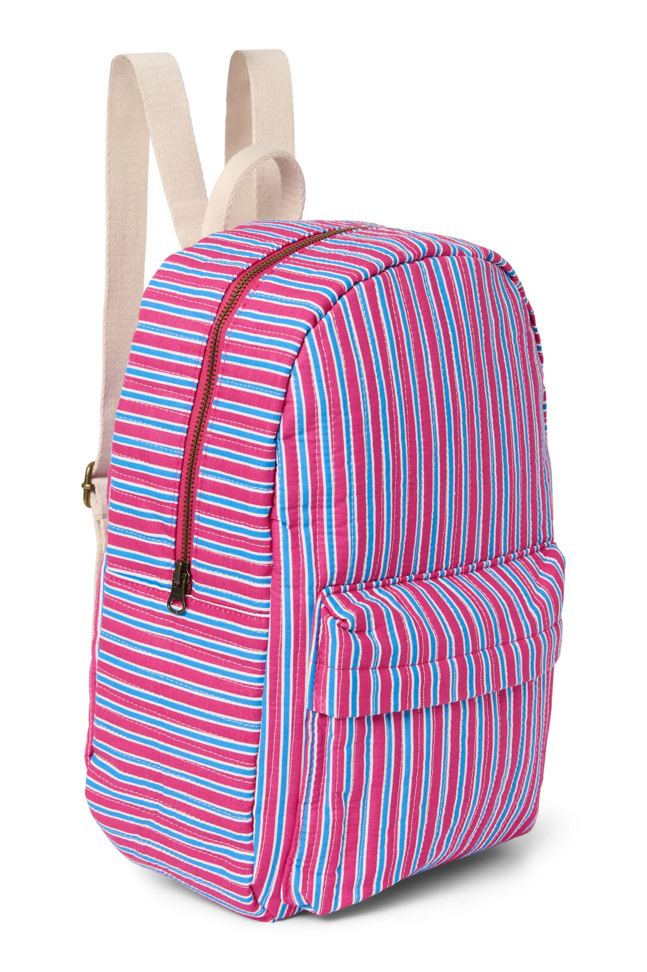 Poplin Striped Midi Backpack | Raspberry - Image 4