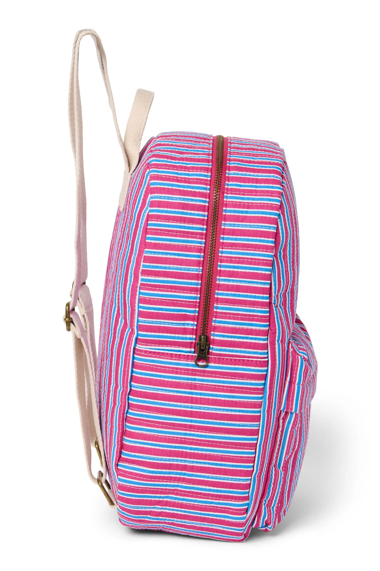 Poplin Striped Midi Backpack | Raspberry - Image 5
