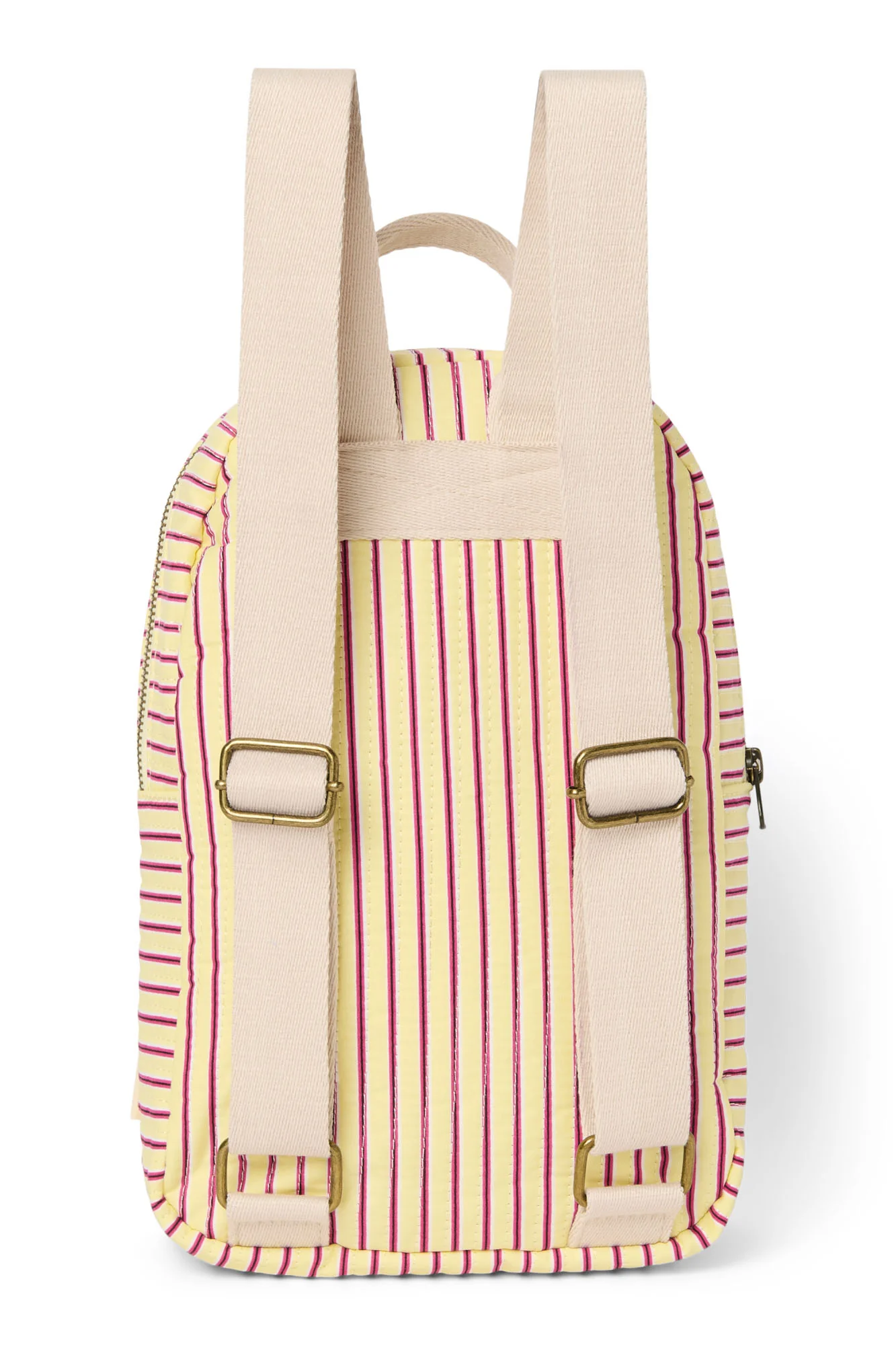 Poplin Striped Mini Backpack | Butter Yellow - Image 4