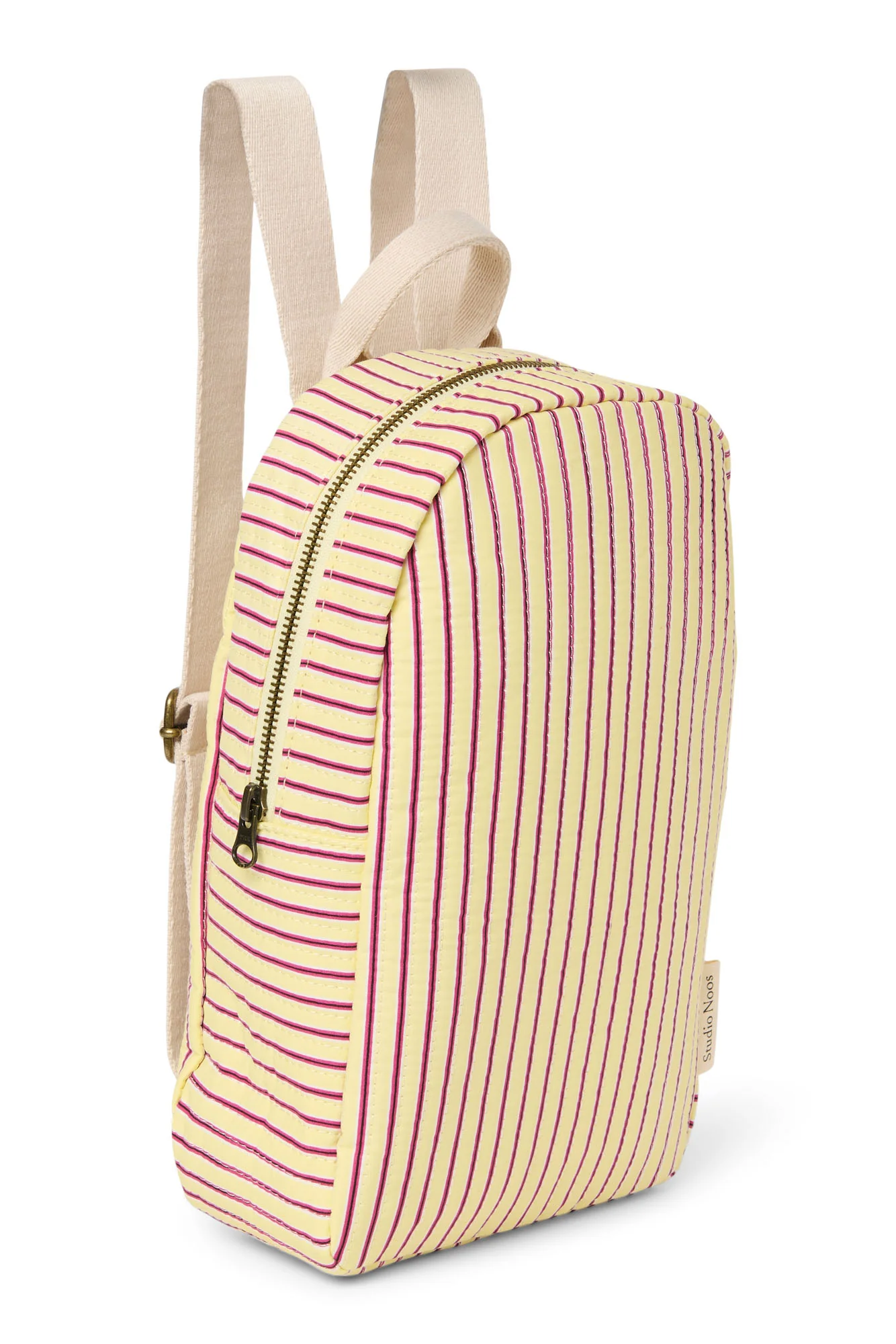 Poplin Striped Mini Backpack | Butter Yellow - Image 5
