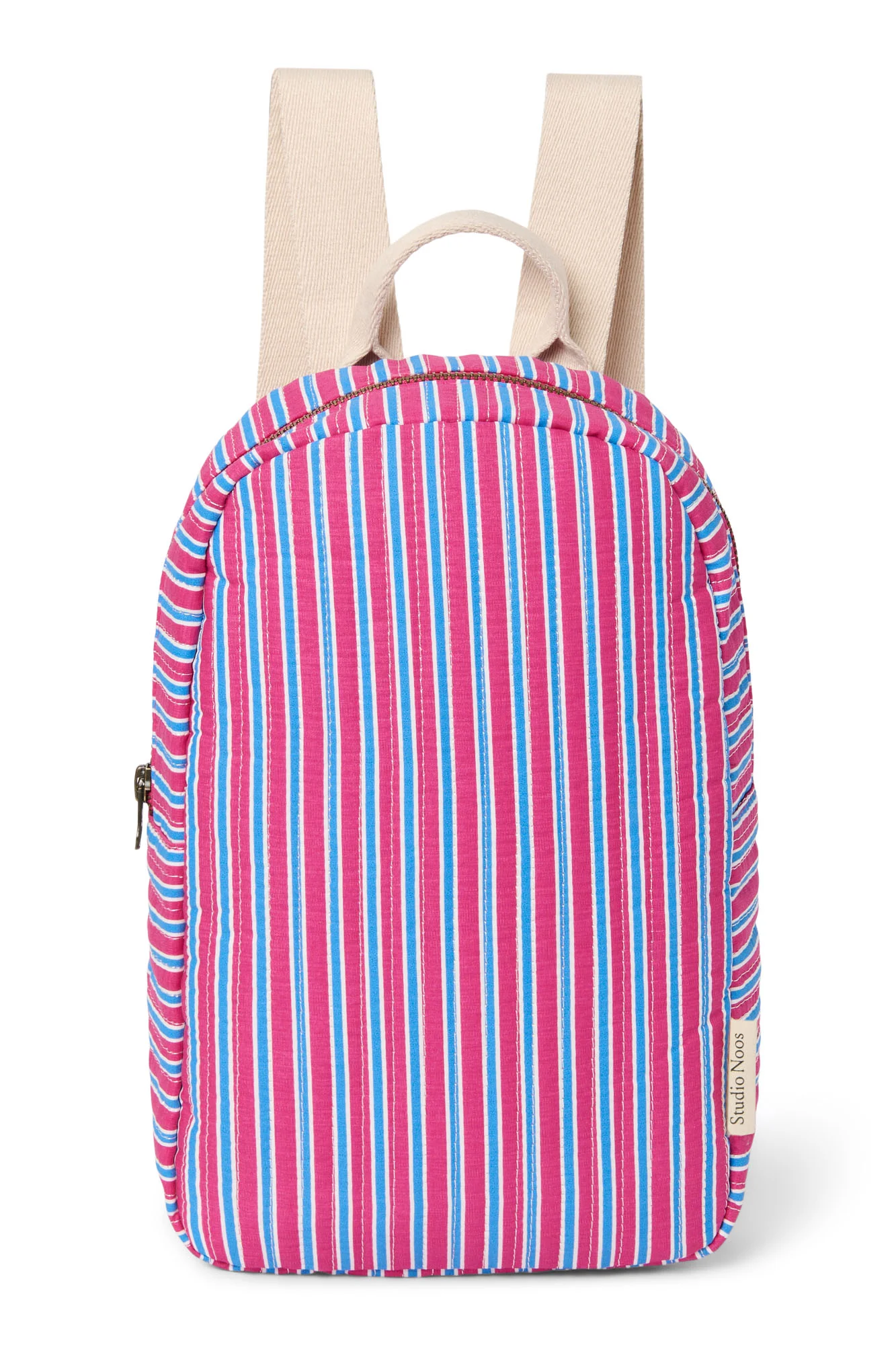Poplin Striped Mini Backpack | Raspberry