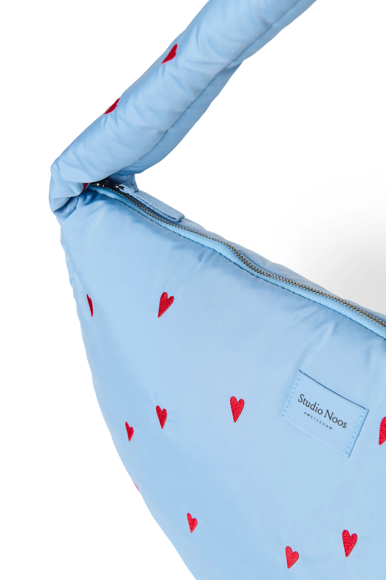 Puffy Cross Body Bag | Light Blue Hearts - Image 4