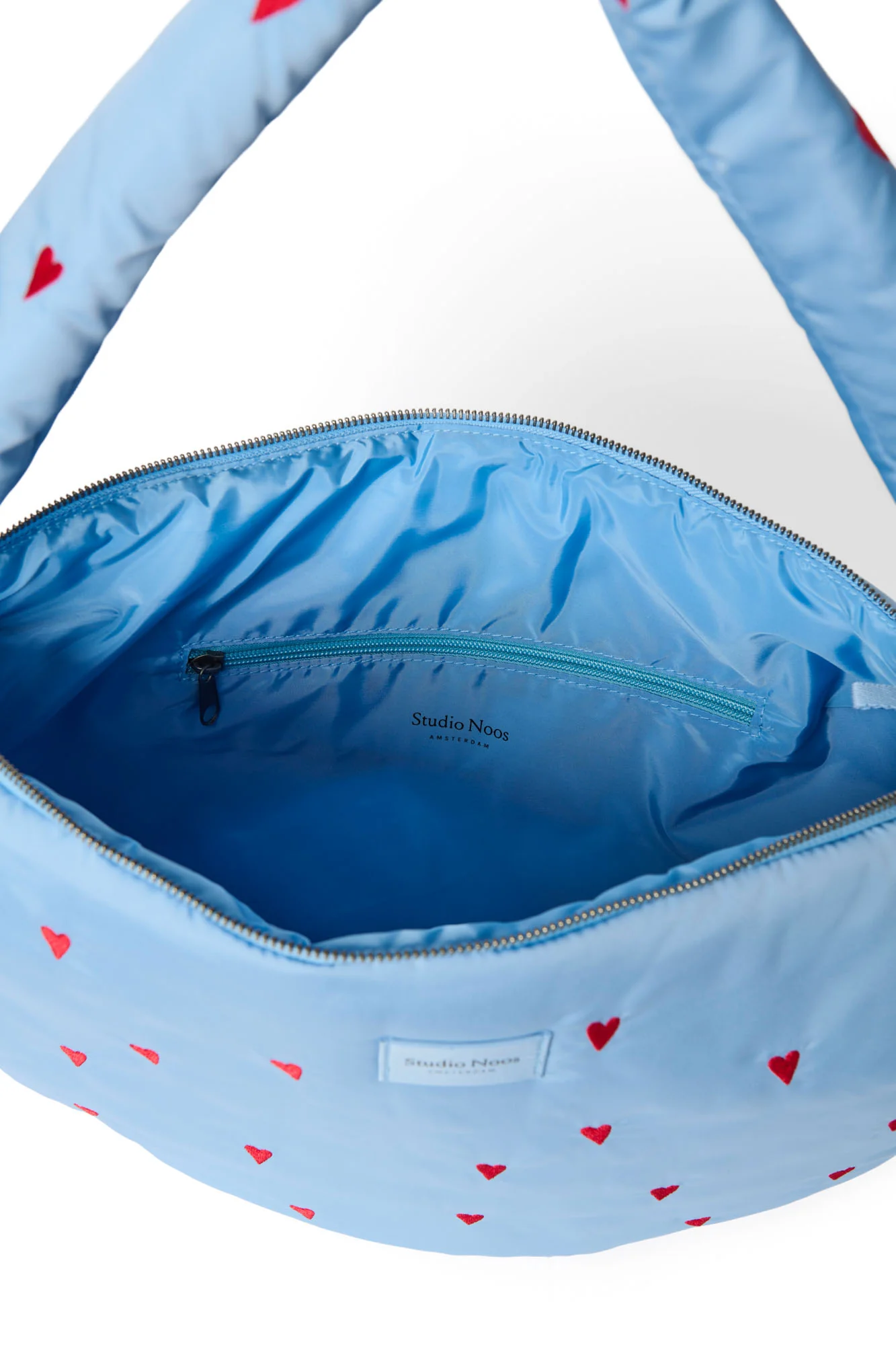 Puffy Cross Body Bag | Light Blue Hearts - Image 7