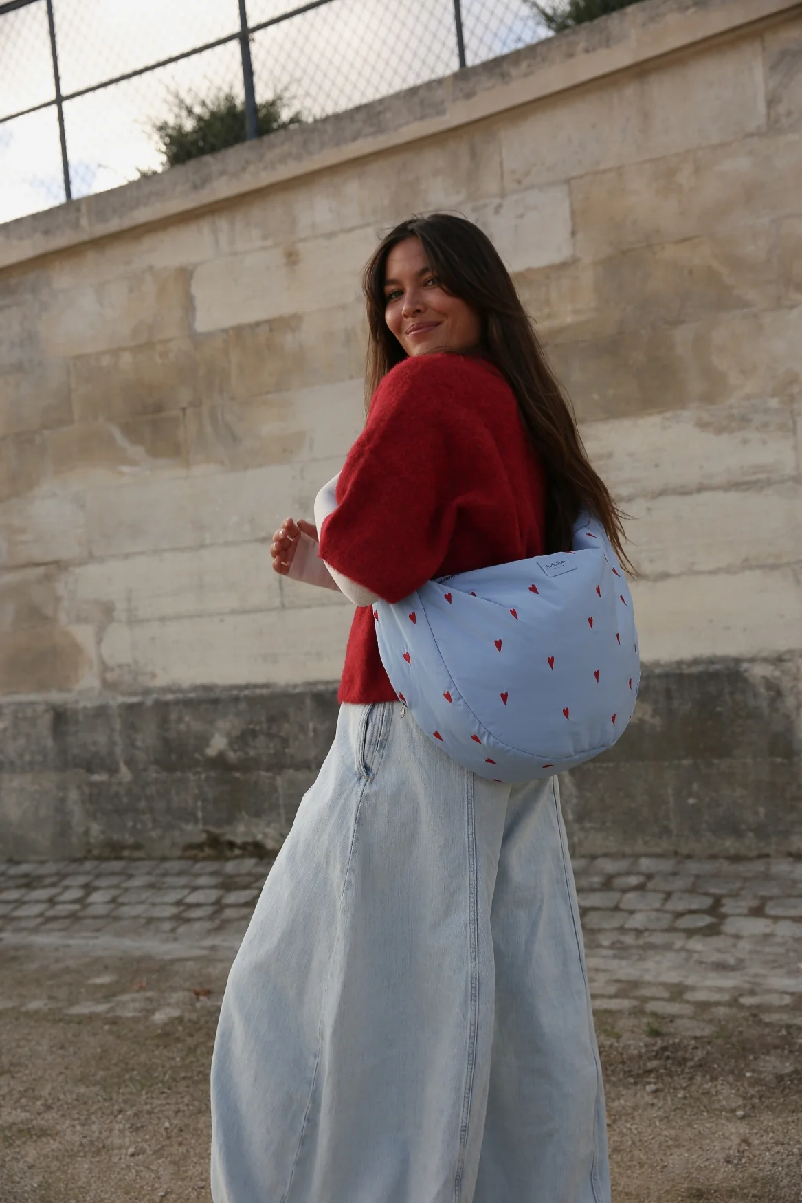 Puffy Cross Body Bag | Light Blue Hearts - Image 8