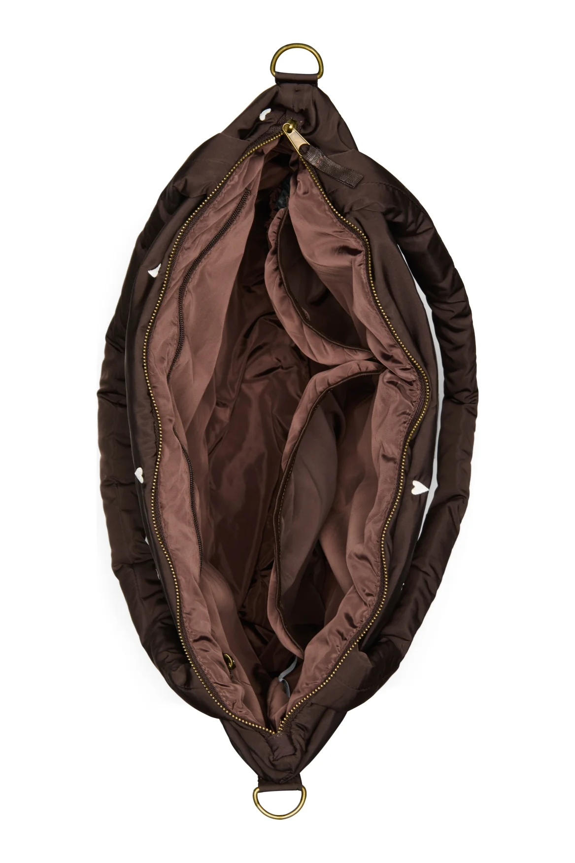Puffy Diaper Bag | Brown Hearts - Image 7