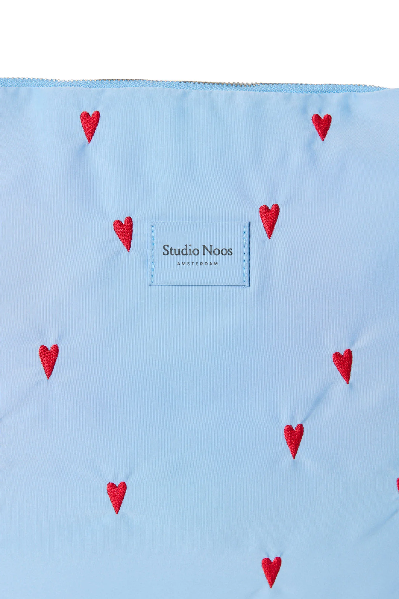 Puffy Diaper Bag | Light Blue Hearts - Image 4